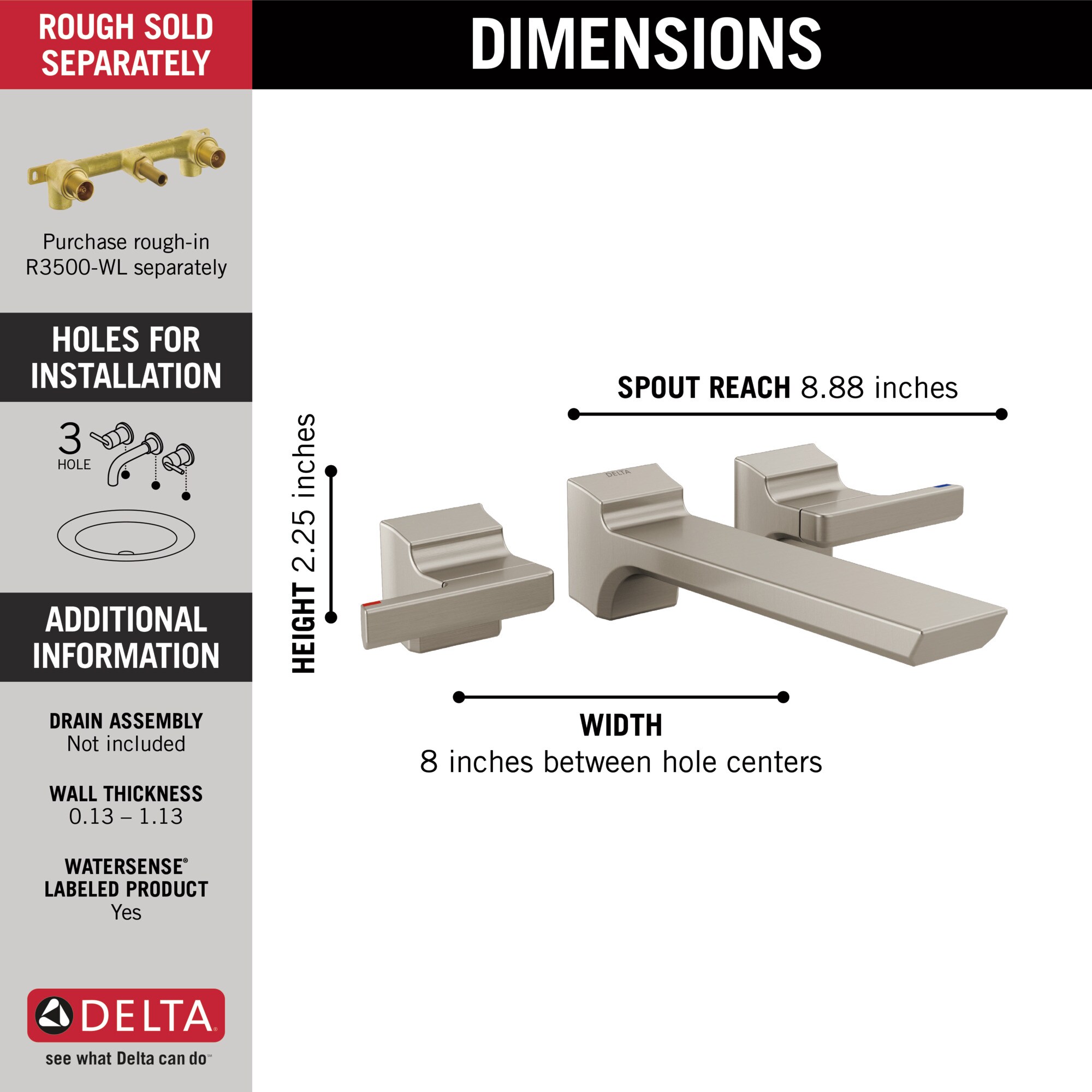 Delta T3599LF-SS-PR-WL Lavatory-Faucets - View #2