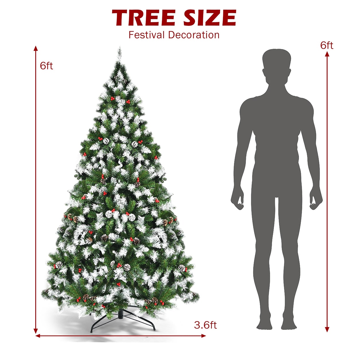 WELLFOR CM-HFY-23551US Artificial-Christmas-Trees - View #9