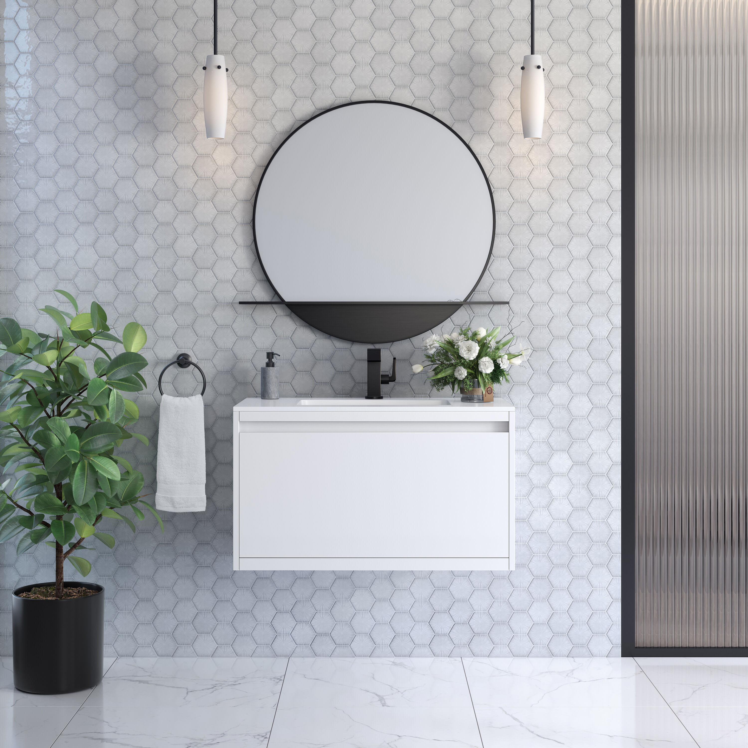 James Martin Vanities 805-V35.4-GW-MB-GW Bath-Vanity-Combo - View #2