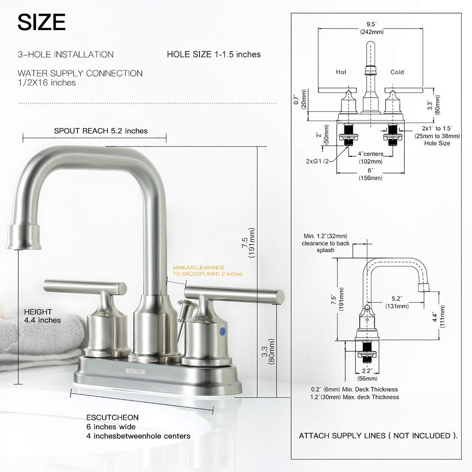 WOWOW 2321400-LW Lavatory-Faucets - View #5