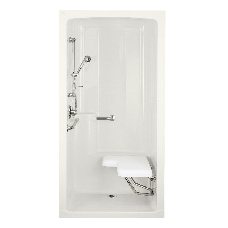 Kohler Freewill White One Piece Shower Kit With Integrated Seat Center Drain In The Shower Stalls Enclosures Department At Lowes Com