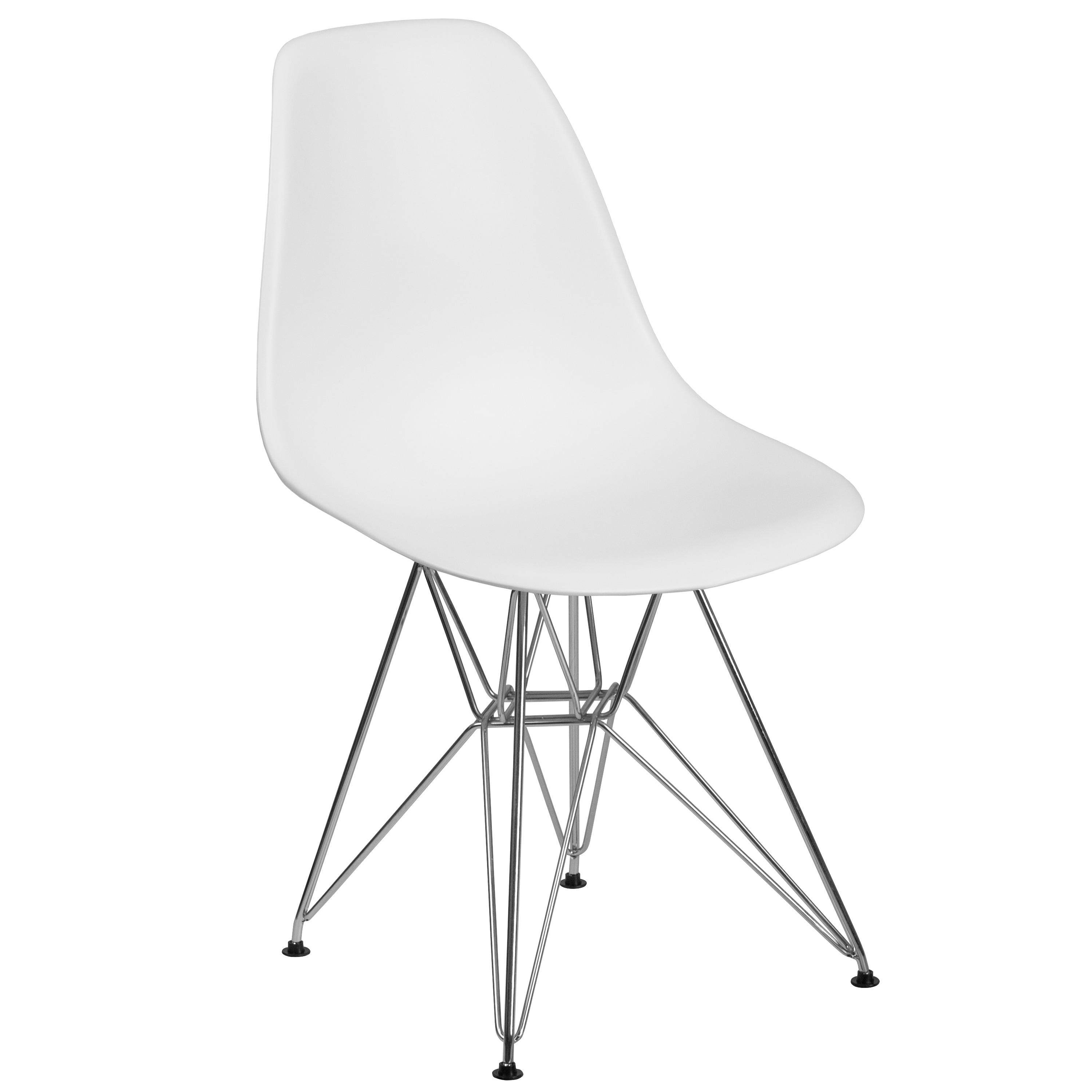 Flash Furniture 889142209591 Elon Series Modern White Plastic Accent Chair