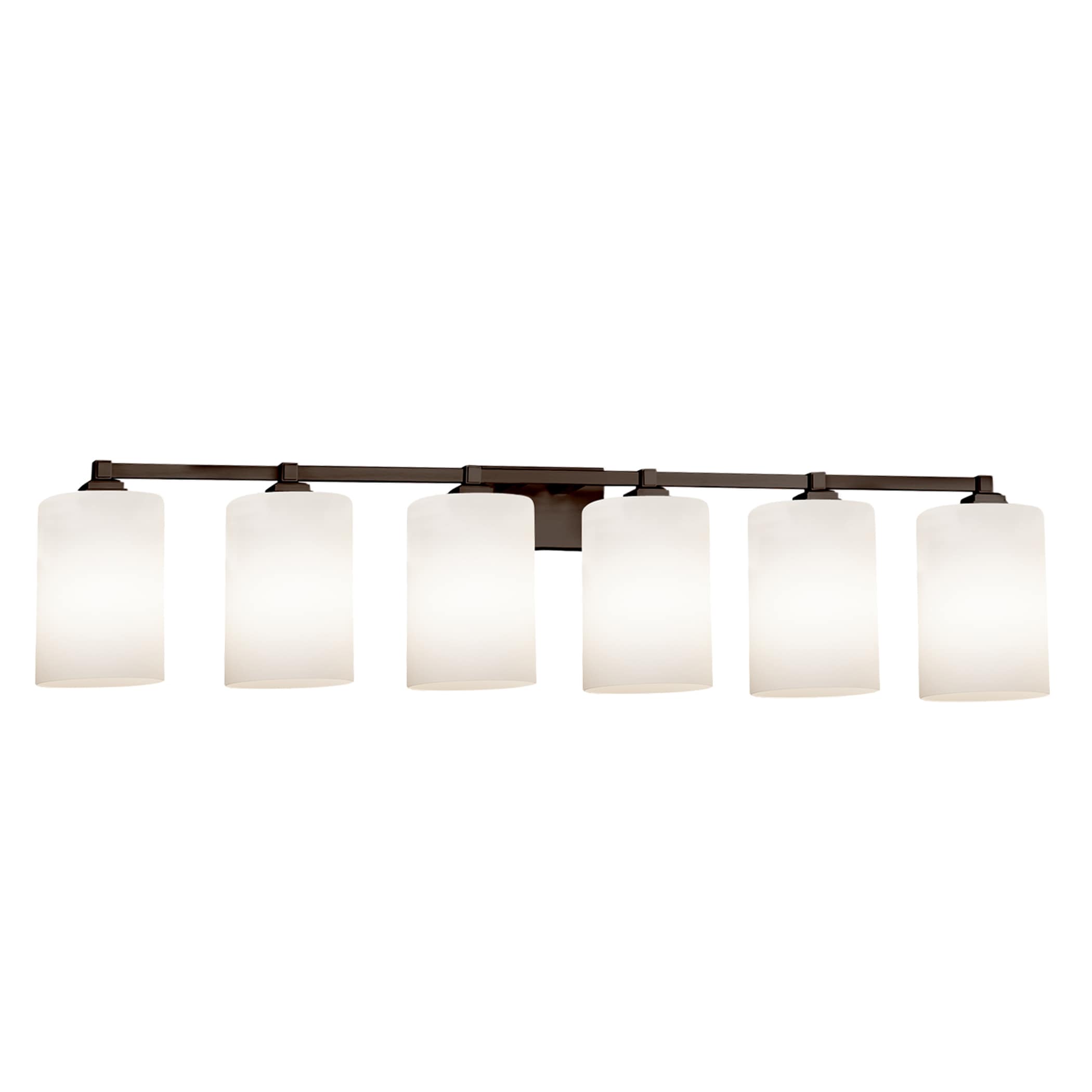 Justice Design Group FSN-8436-10-OPAL-DB Fusion 49-in 6-Light Dark Bronze Glam Vanity Light