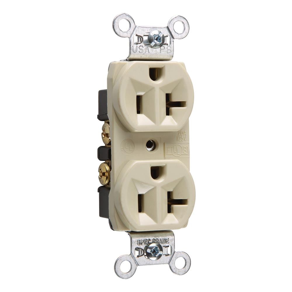 Legrand CRB5362ICC12 20 -Amp 125-volt Commercial Duplex Outlet , Ivory