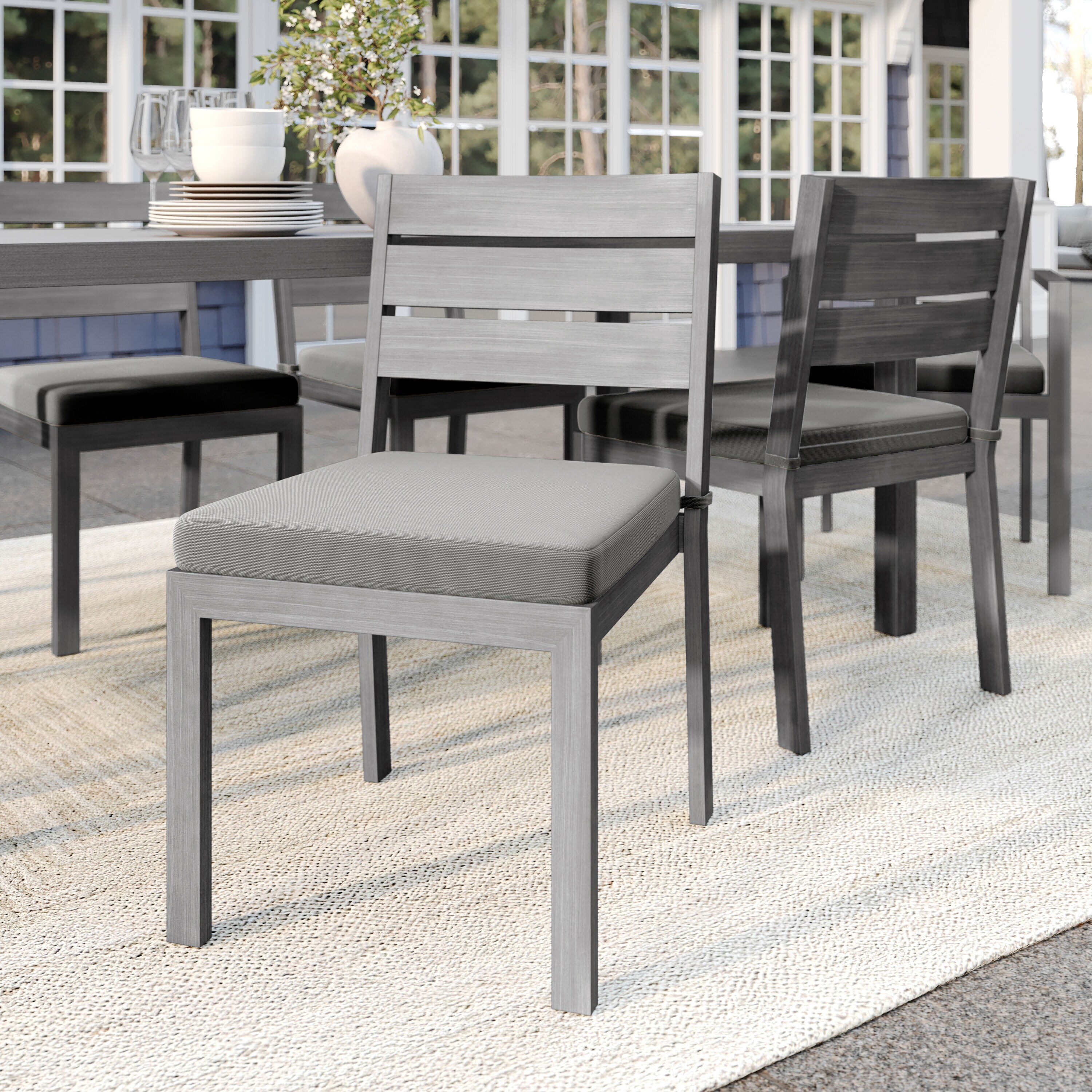 Martha Stewart Bedford Indoor-Outdoor Stackable Patio Dining Chair with ...