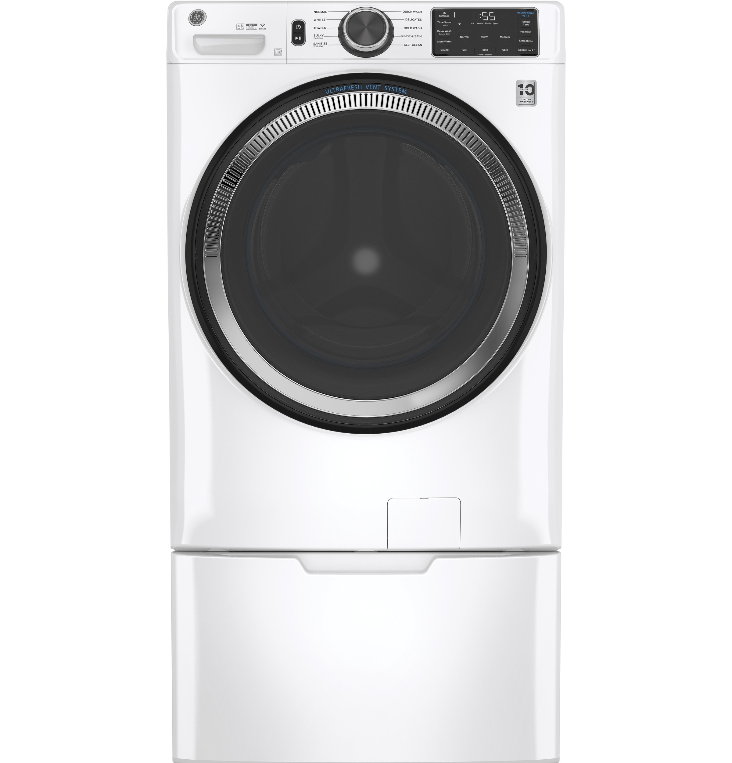 Samsung SAWADRGG89002 Side-by-Side on Pedestals Washer & Dryer Set with  Front Load Washer and Gas Dryer in Green