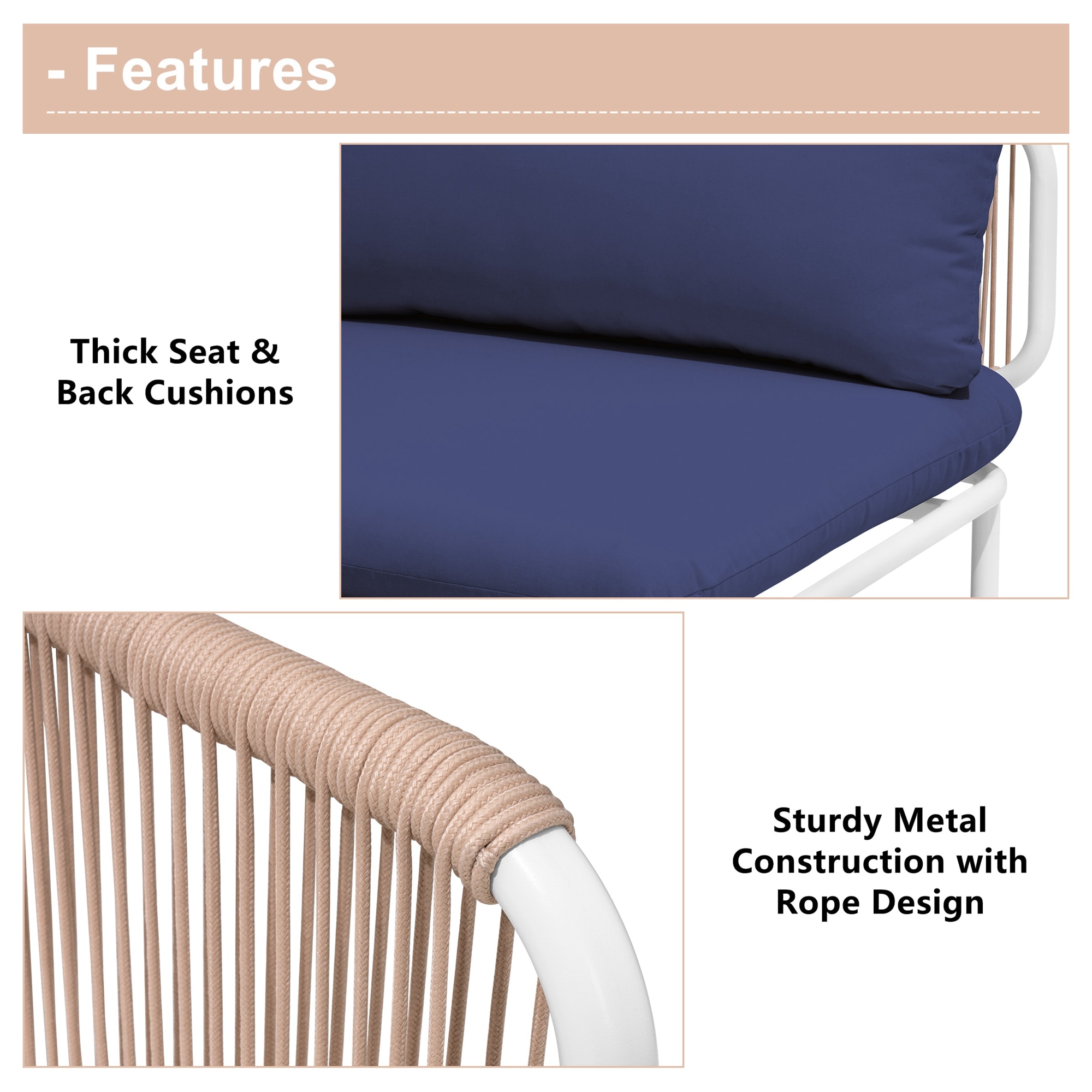 Crestlive Products CL-SF005NAV-3 Patio-Sofas-Daybeds - View #5
