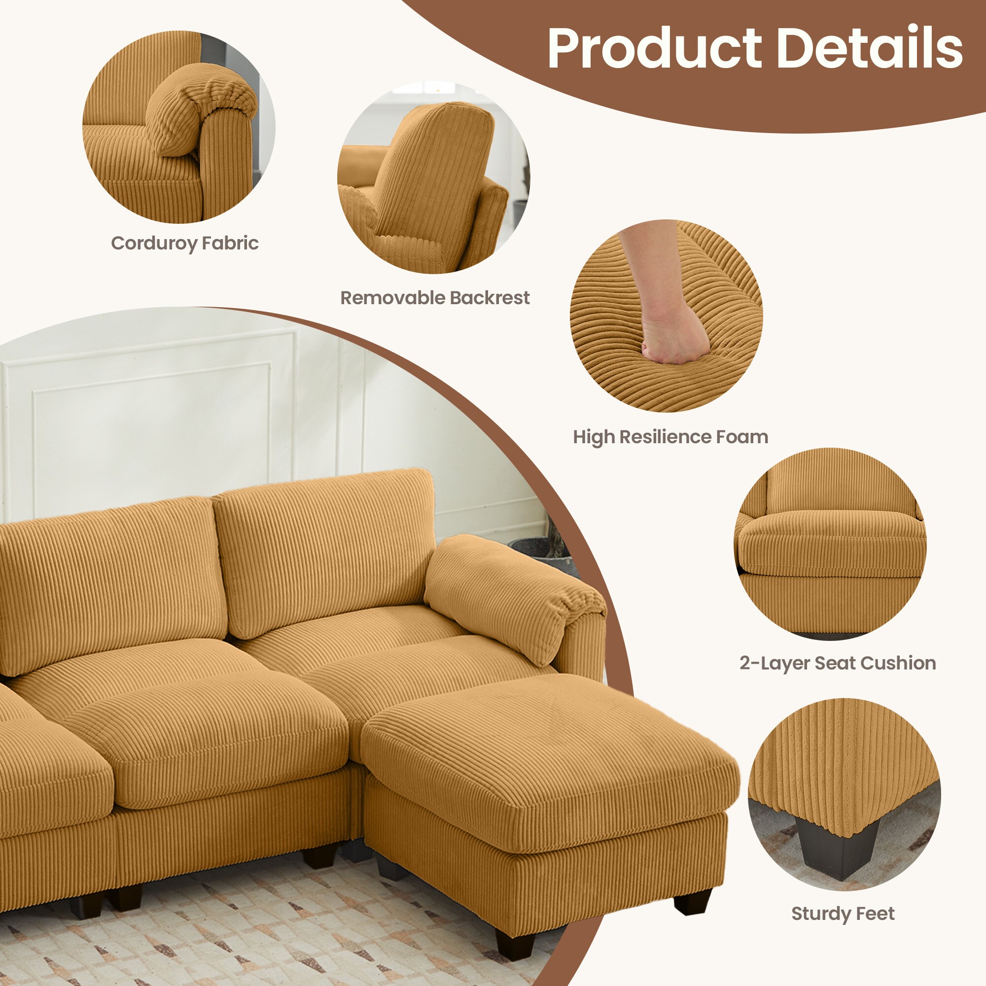 VOUA SAF-DXDRZJ4-YE1 Sofas-Loveseats - View #5