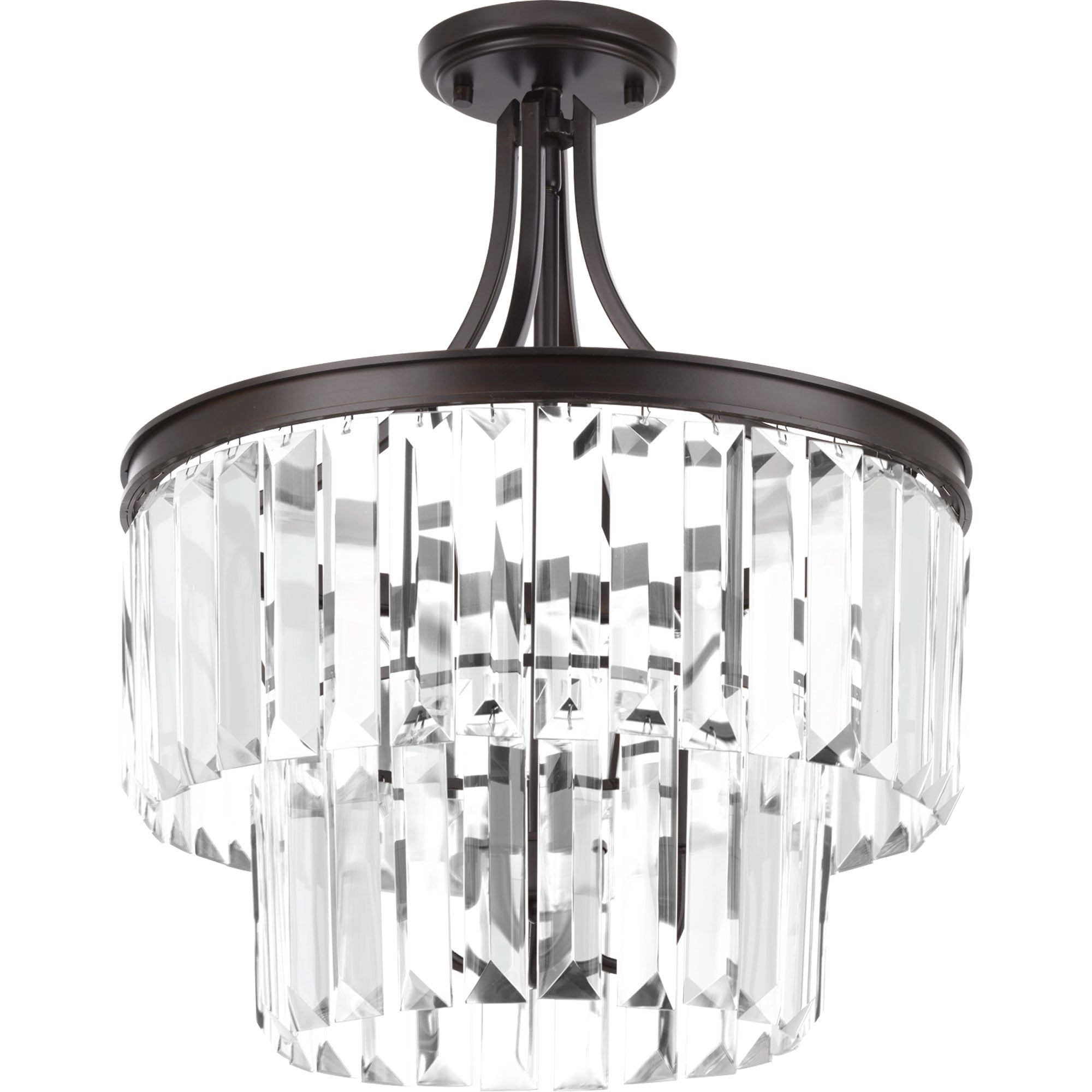 Progress Lighting P2326-20 Glimmer 3 -Light 16.25-in Antique Bronze Semi Flush Mount Light