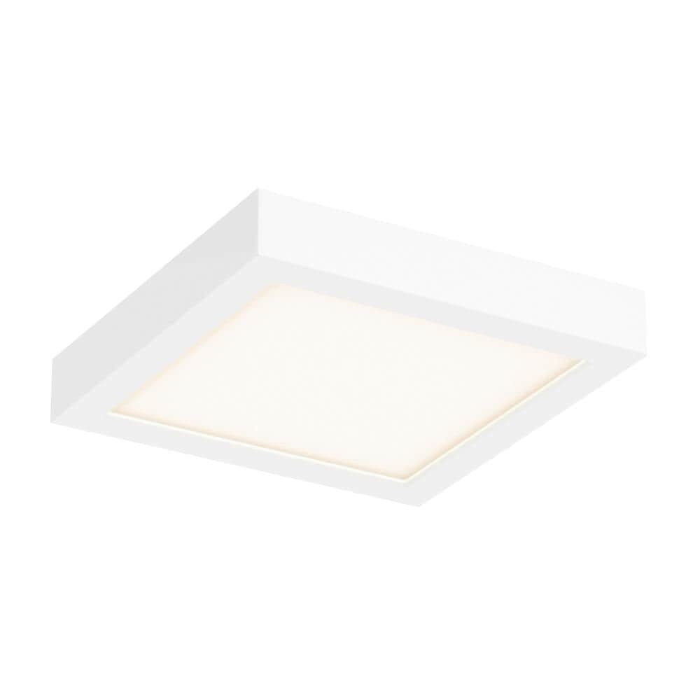 DALS Lighting CFLEDSQ06-4K-WH ed 1-Light 6-in White Flush Mount Light ENERGY STAR
