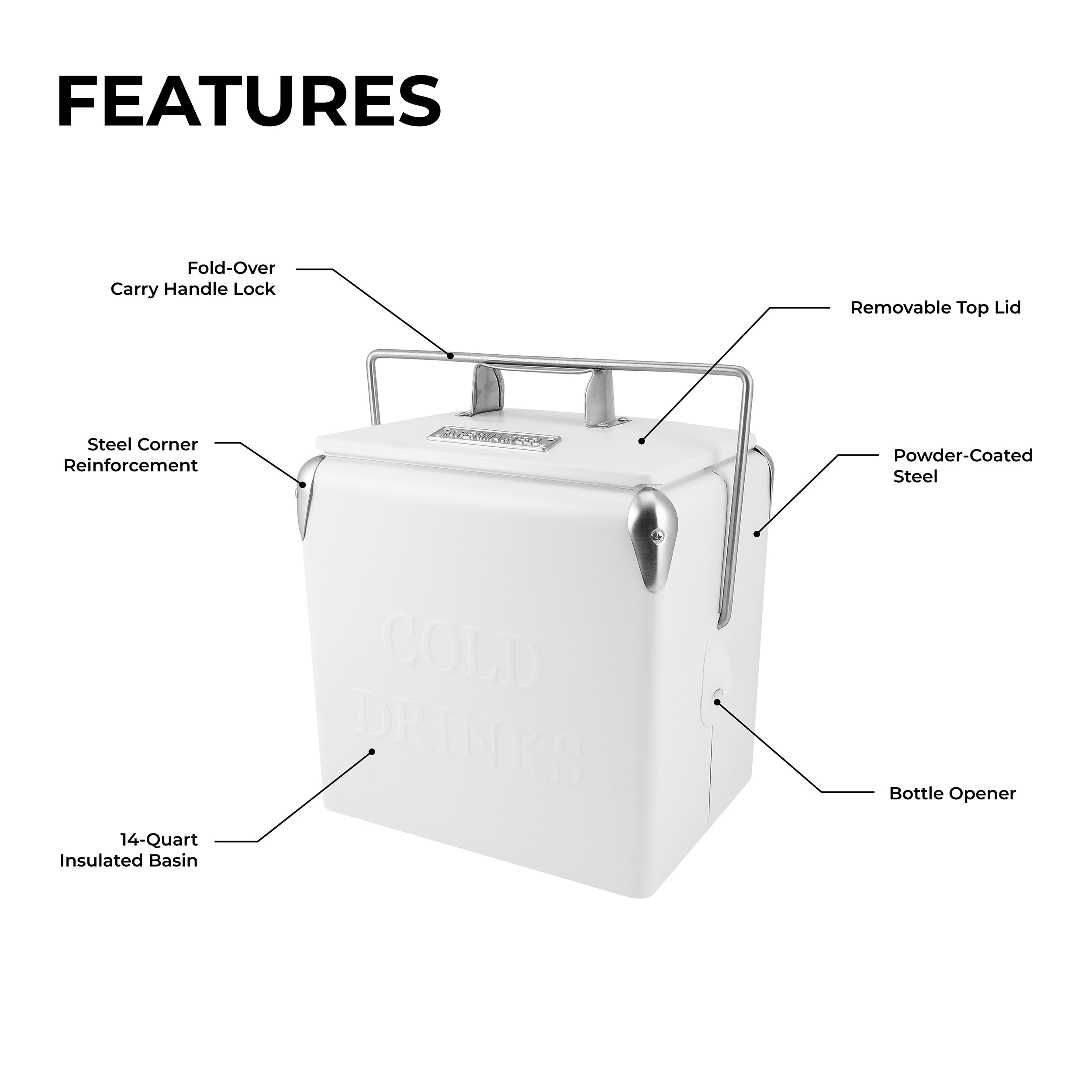 Permasteel PS-205-14QT-WT Portable-Coolers - View #3