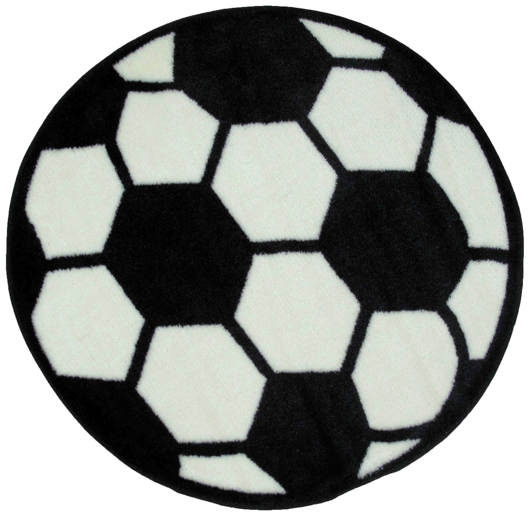 Fun Rugs FTS-007 39RD Fun Time Shape Black and White Round Indoor Area Rug
