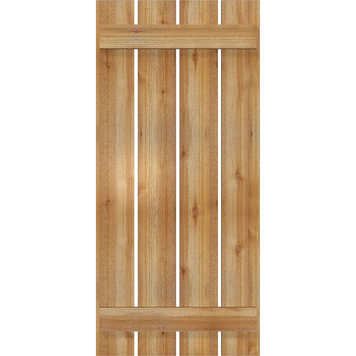 Ekena Millwork RBS06S23X050RWR 23-in W x 50-in H Unfinished Paintable/Stainable Board and batten Spaced Wood Exterior Shutters ( 2 -Pack )