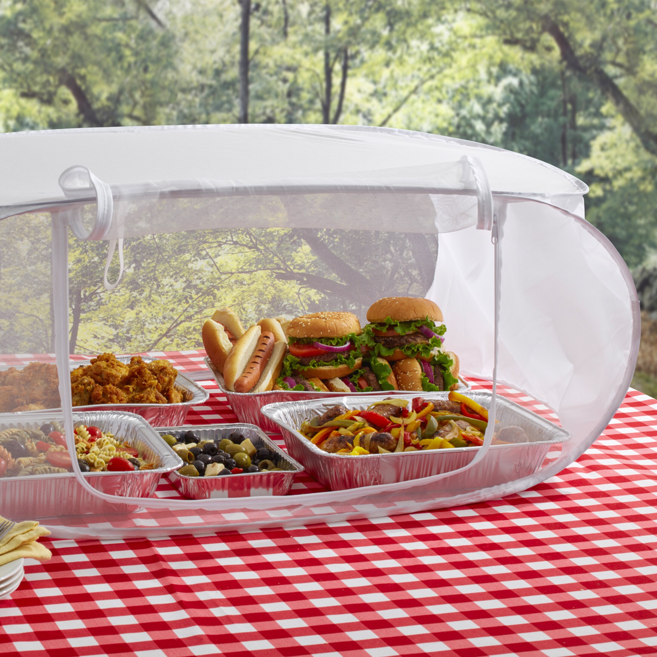 Mr. Bar-B-Q White Polyester Food Cover in the Serveware Accessories  department at