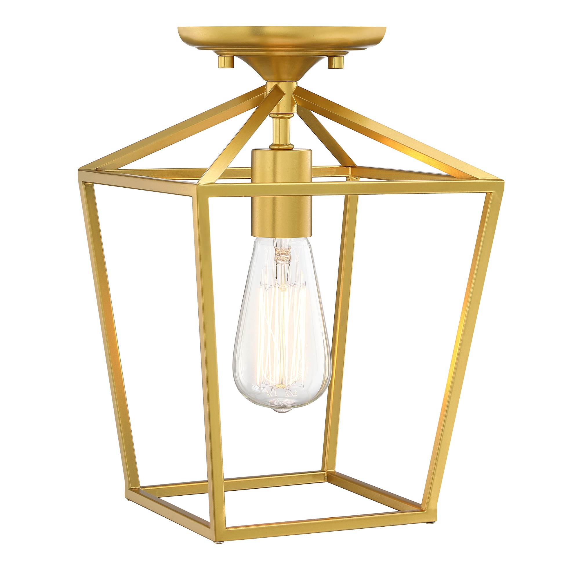 Hukoro FL50221-FM-SG 1 -Light 8-in Gold Semi Flush Mount Light