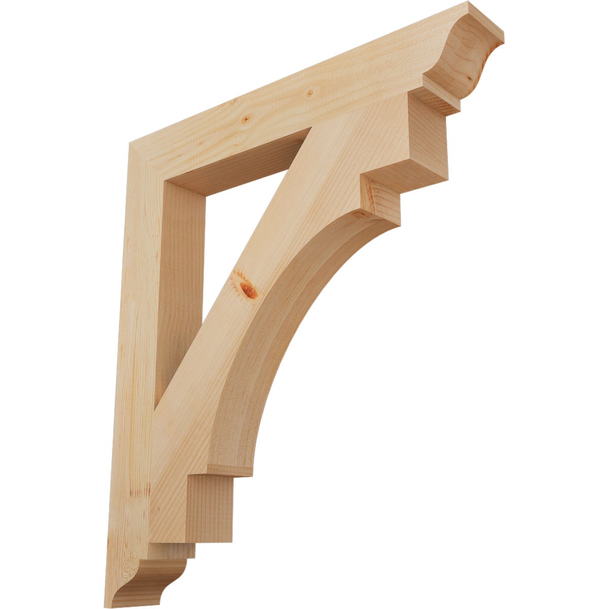 Ekena Millwork BKT04X28X32MRC01SDF Merced traditional smooth 3-1/2-in x 28-in x 32-in Douglas fir Brown Wood Standard bracket