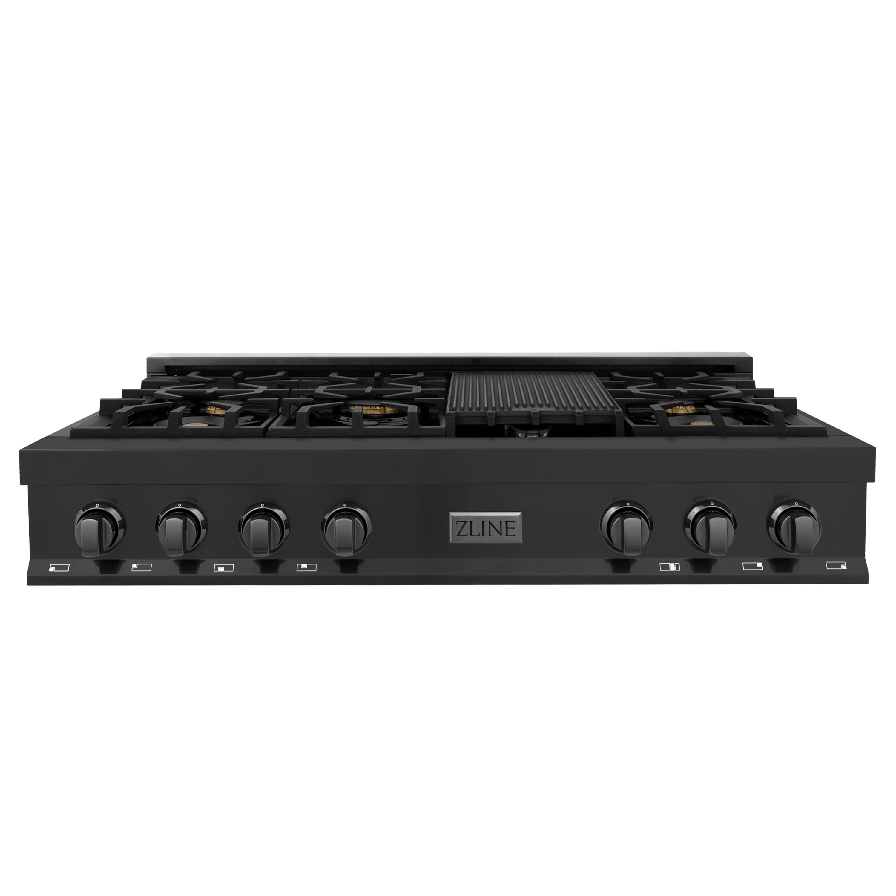 ZLINE KITCHEN & BATH RTB-BR-48 Professional 48-in 7 burners Black Stainless steel Gas Cooktop