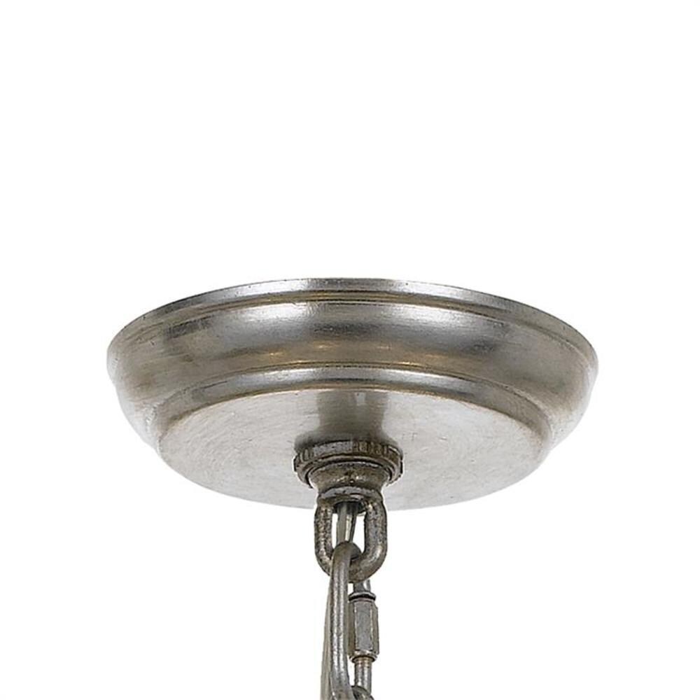 Elegant Antique Silver Drum Chandelier with Crystal Accents