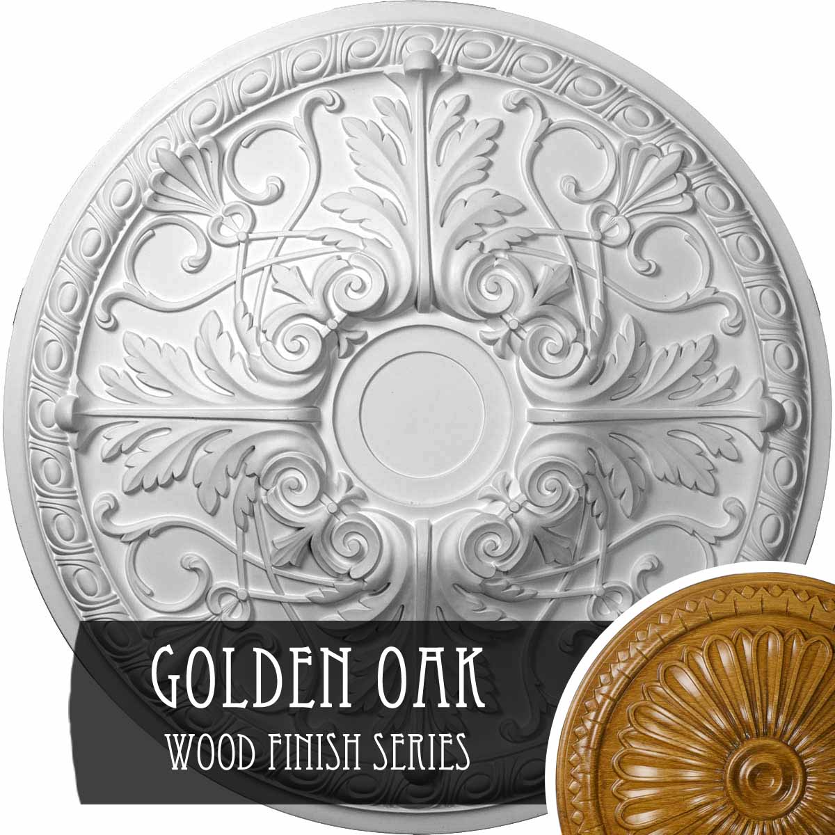 Ekena Millwork CM26TNGOS Tristan 26-in W x 26-in L Golden Oak Polyurethane Ceiling Medallion