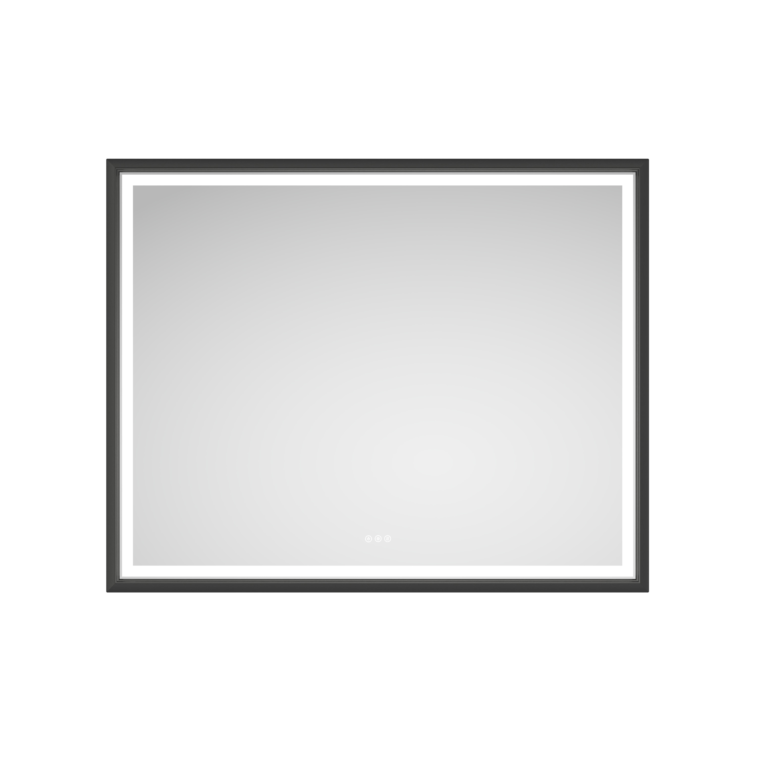 WELLFOR WA-MBF-6048 60-in x 48-in Framed Rectangle Dimmable LED Lighted Fog Free Bathroom Vanity Mirror ( Black )