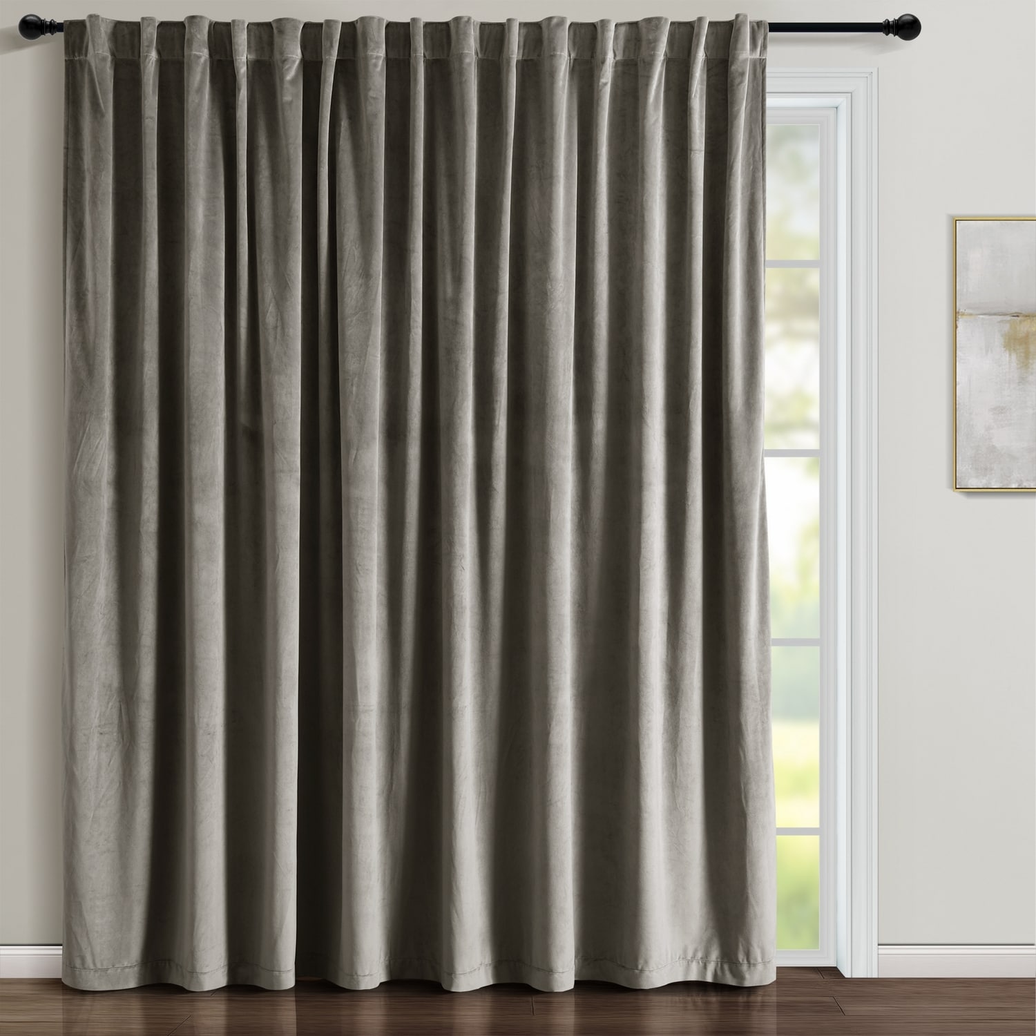 Lush Decor 84-in Gray Light Filtering Back Tab/Pinch Pleat/Rod Pocket ...