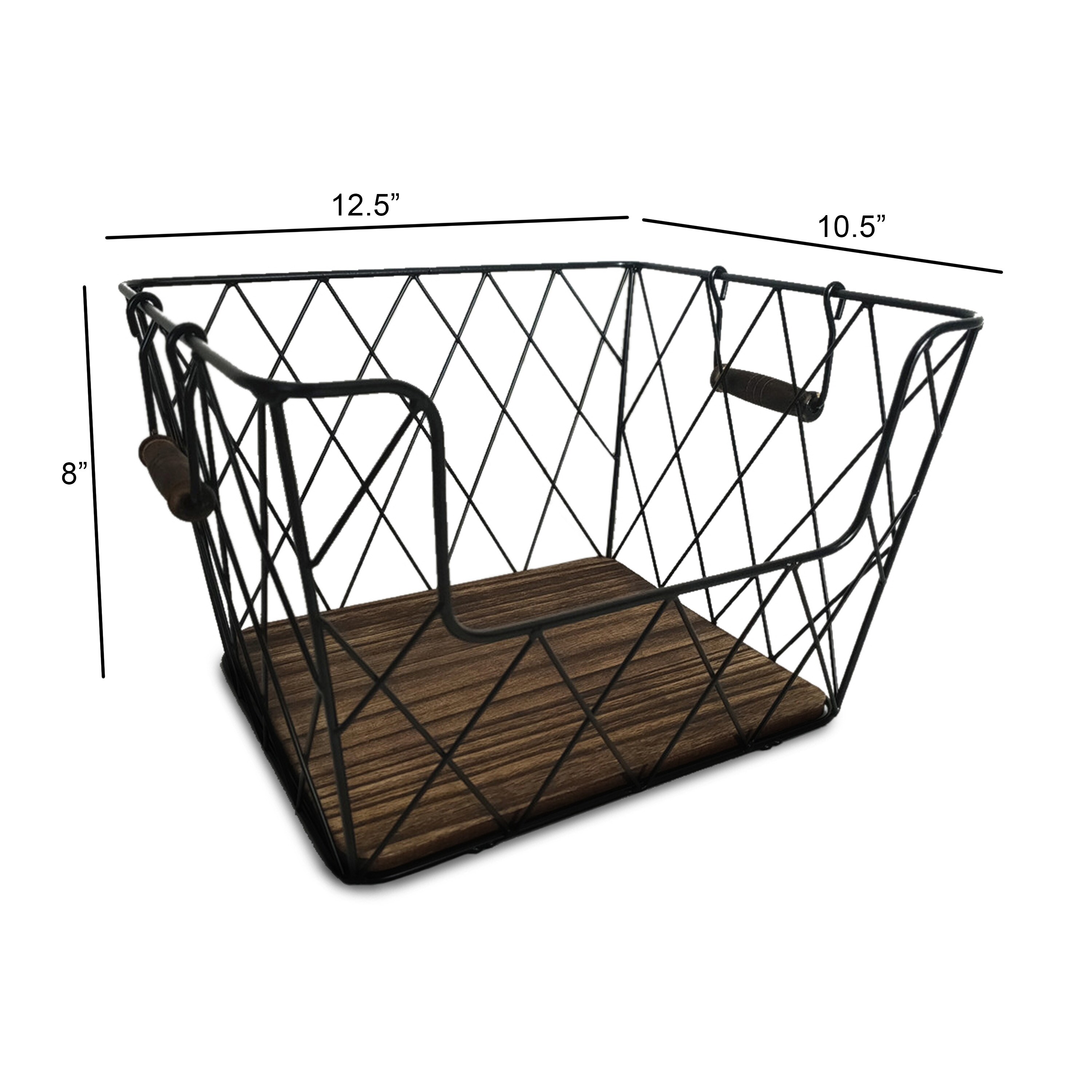 allen + roth 20-in x 8-in x 14.75-in Nickel Basket in the Wood