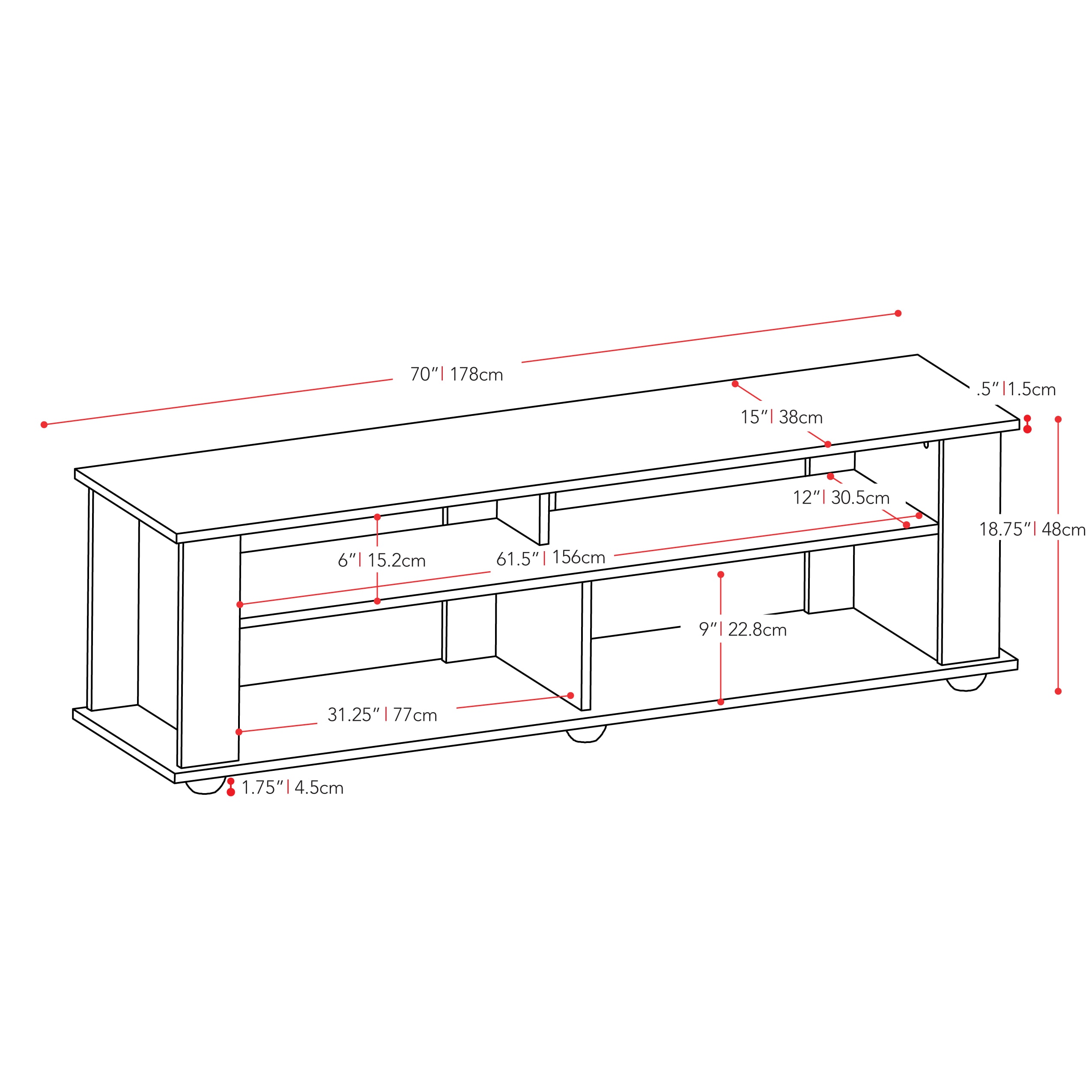 CorLiving Bakersfield Modern/Contemporary Ravenwood Black Tv Stand ...