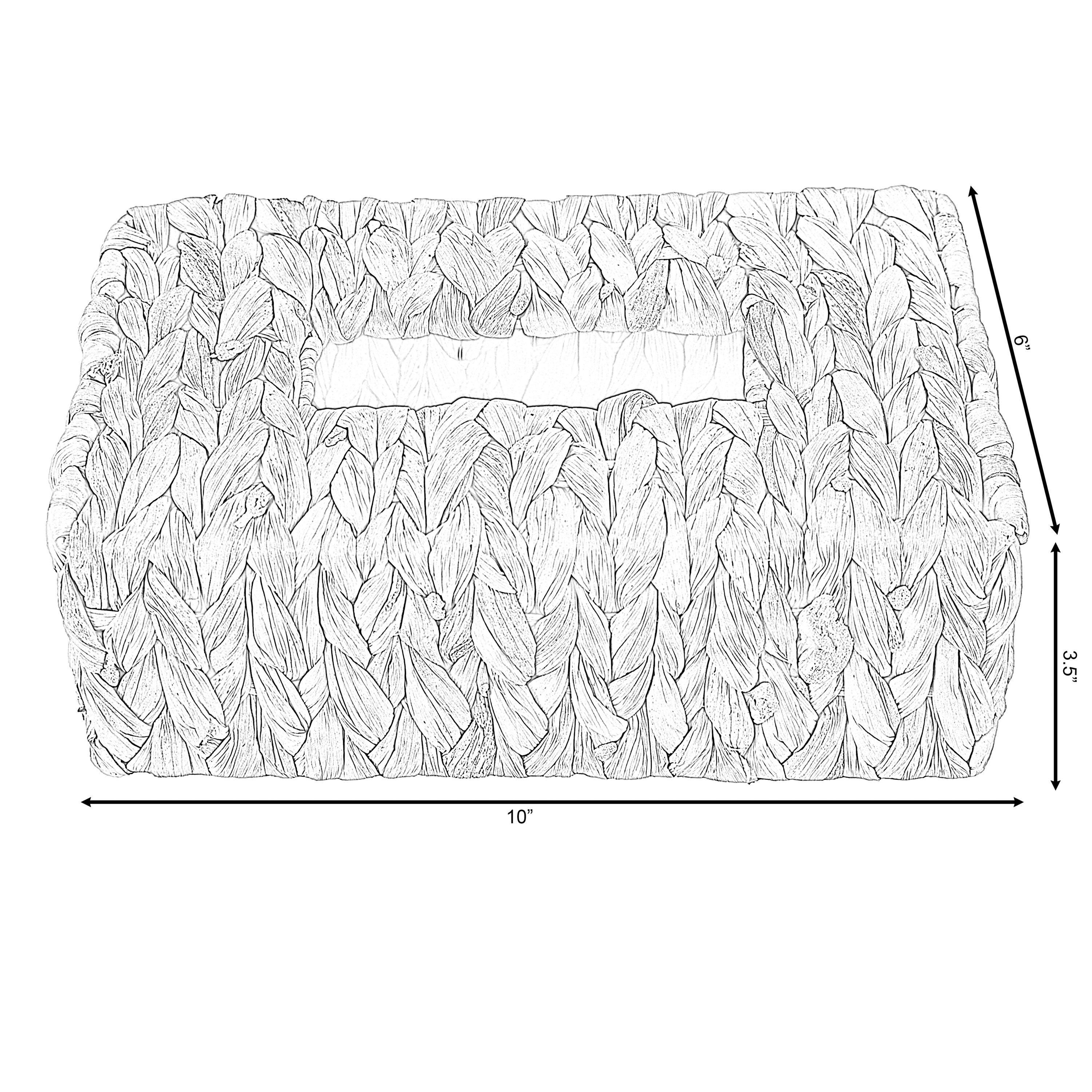 Natural Water Hyacinth Wicker Rectangular Tissue Box Cover