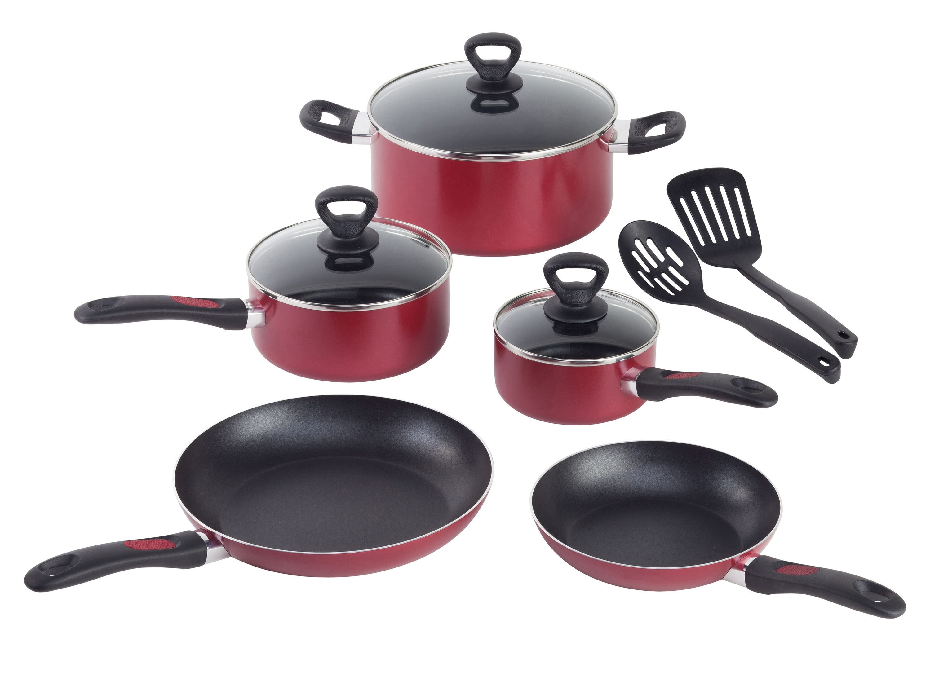 Mirro 10-Piece Get-A-Grip 24-in Aluminum Cookware Set with Lid(s