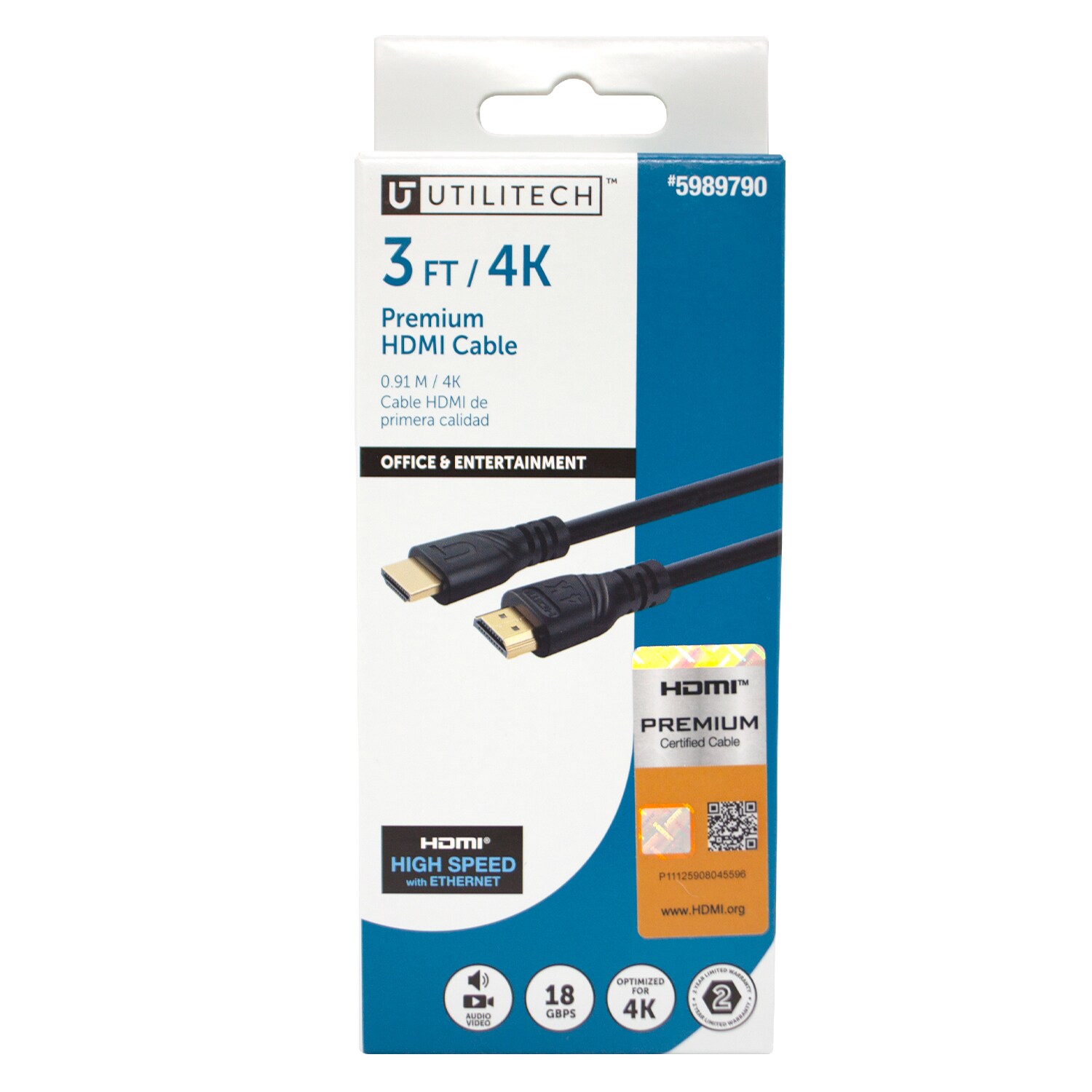 Utilitech HD4K03FT-BL Hdmi-Cables - View #6