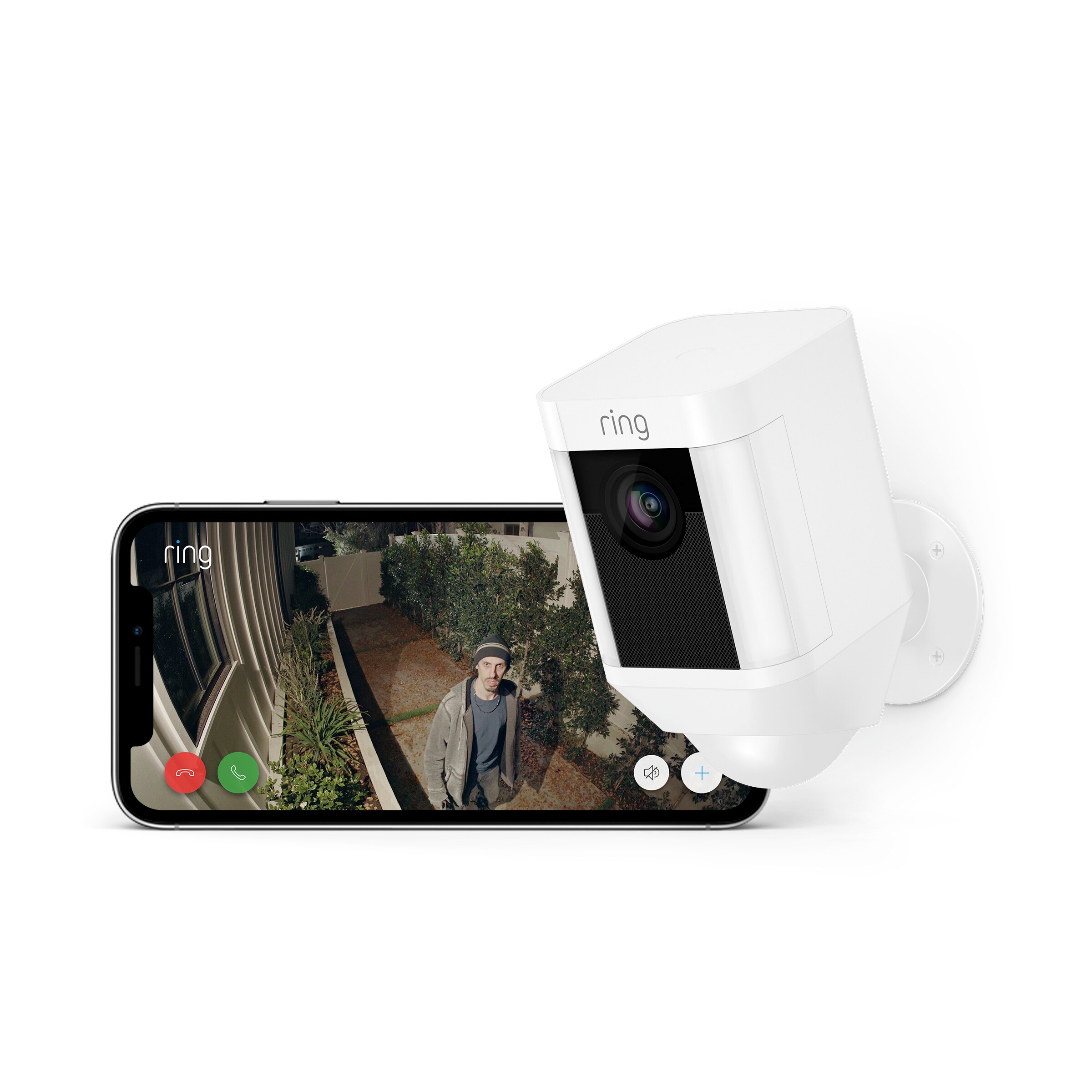 Ring Spotlight Cam Pro Outdoor 1080p Plug-In Surveillance Camera