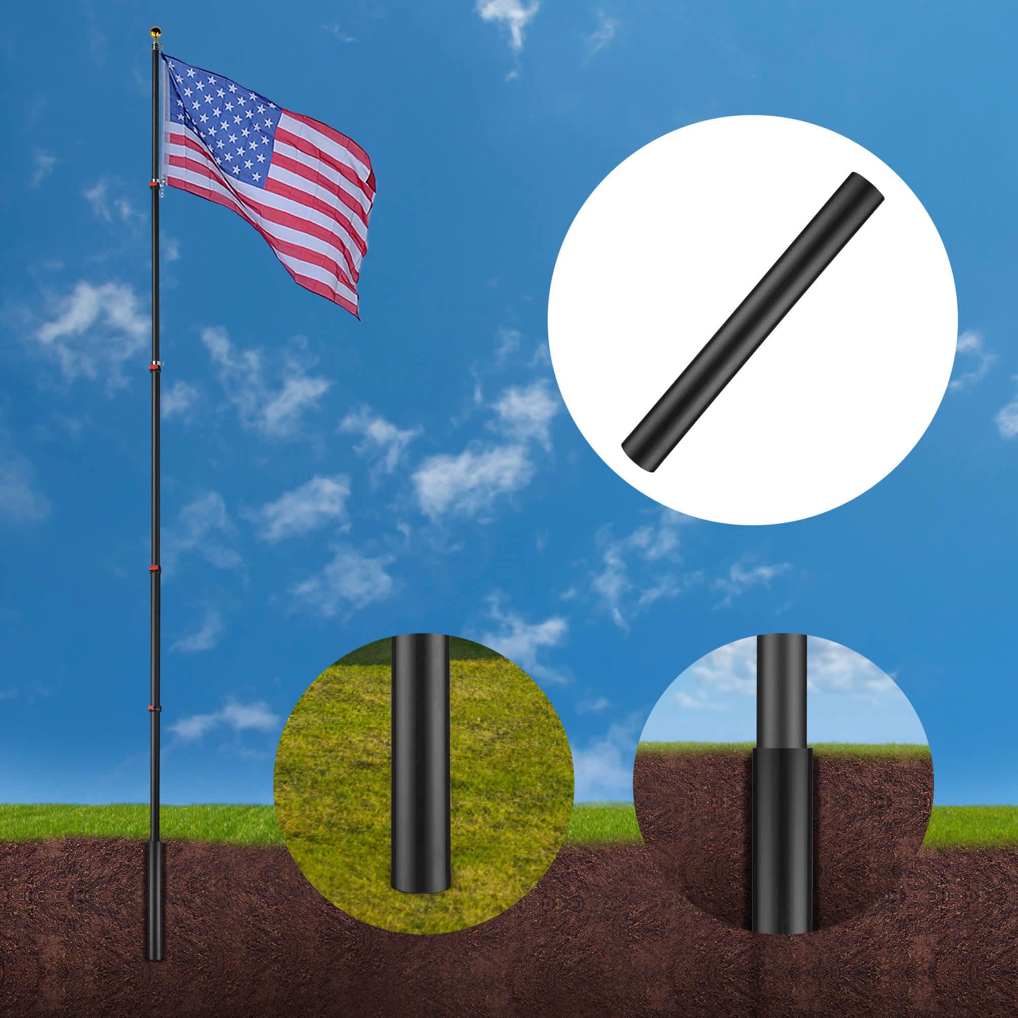 Yescom 22FLPSET039-25-06-LO Flag-Poles - View #2