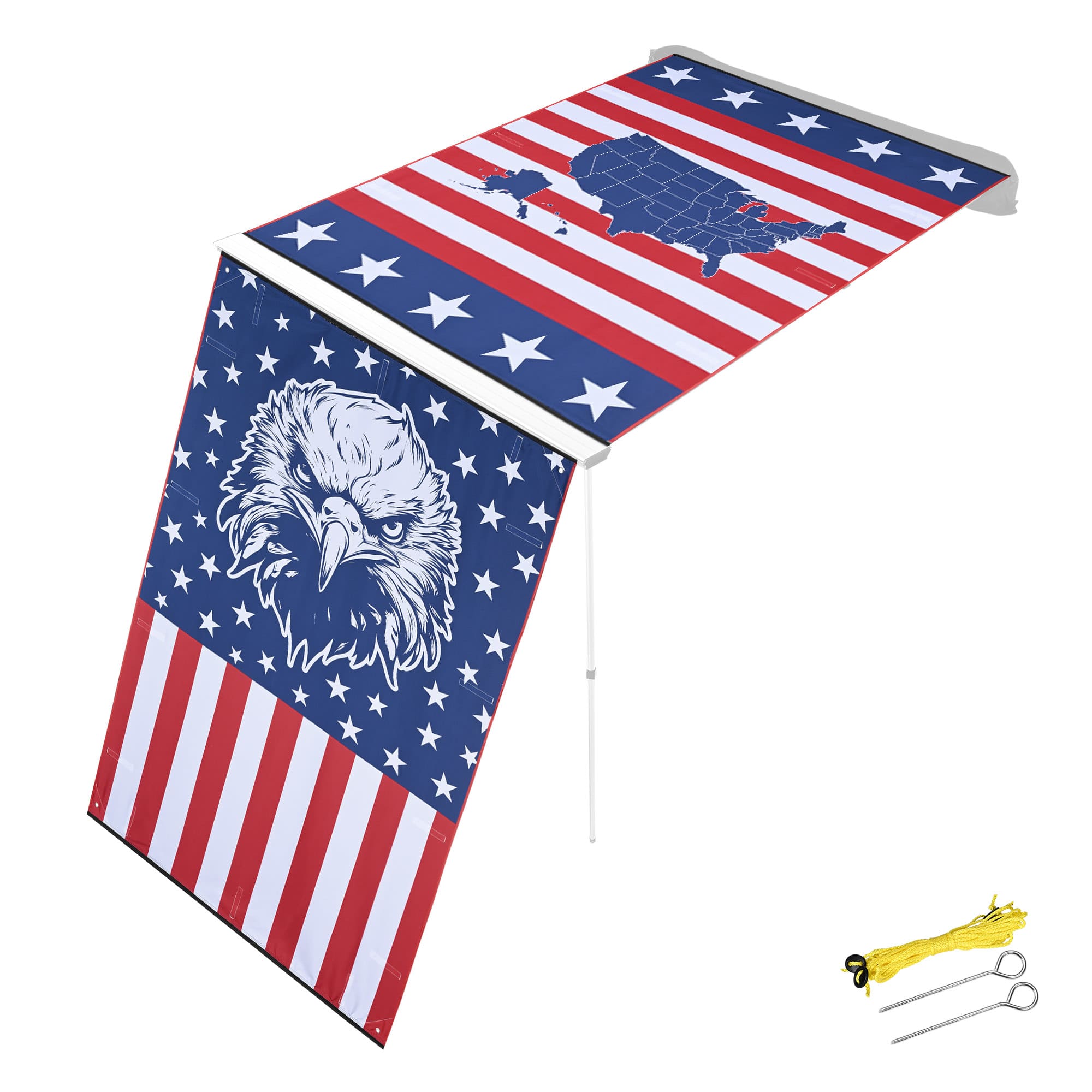 Yescom 07CSCSET005-420PM-LO 4.5x6 FT Carside Awning Replacement Fabric with Side Wall Roof Rack Overlanding