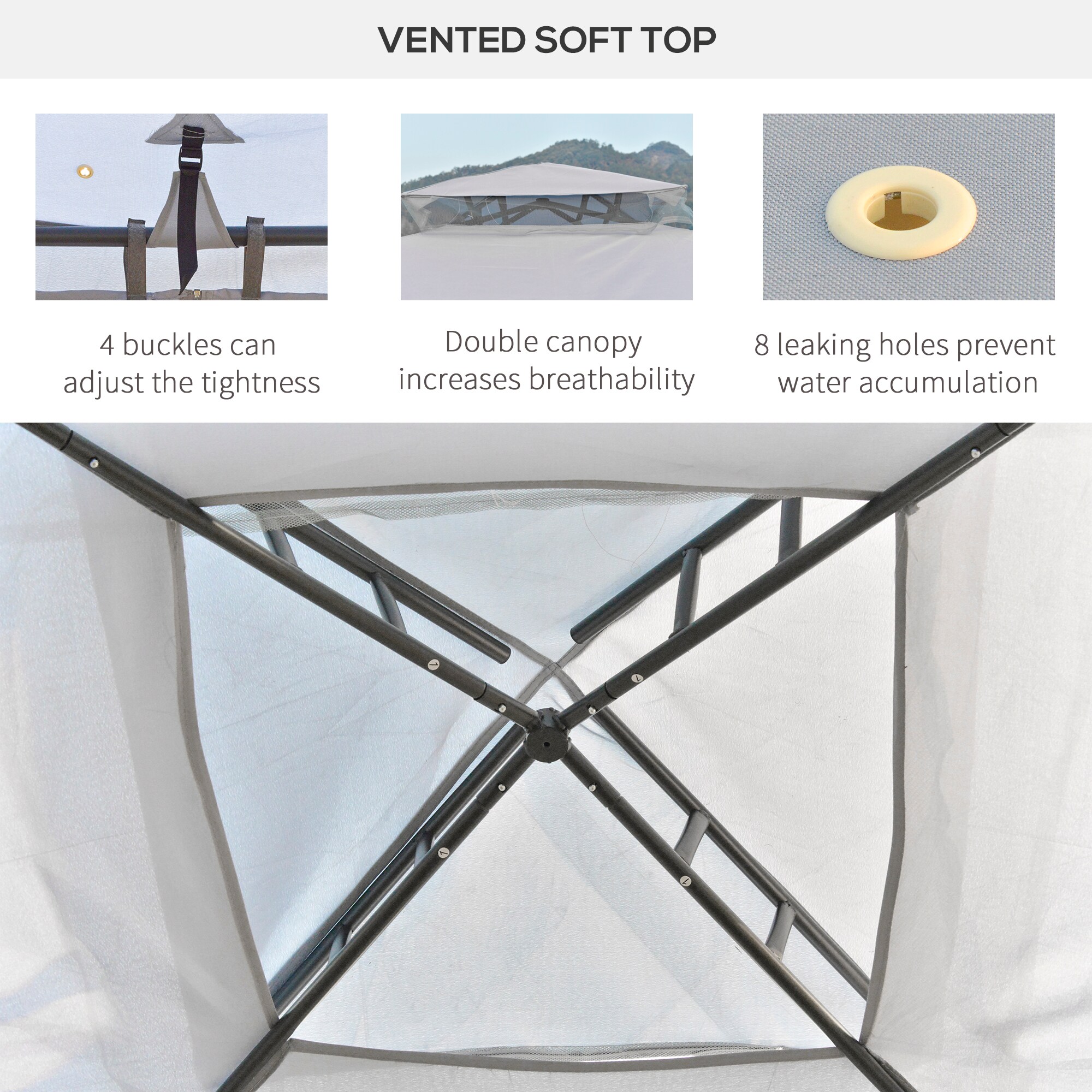 Kahomvis AOS-QP109-209 Wood-Resin-Gazebos - View #6