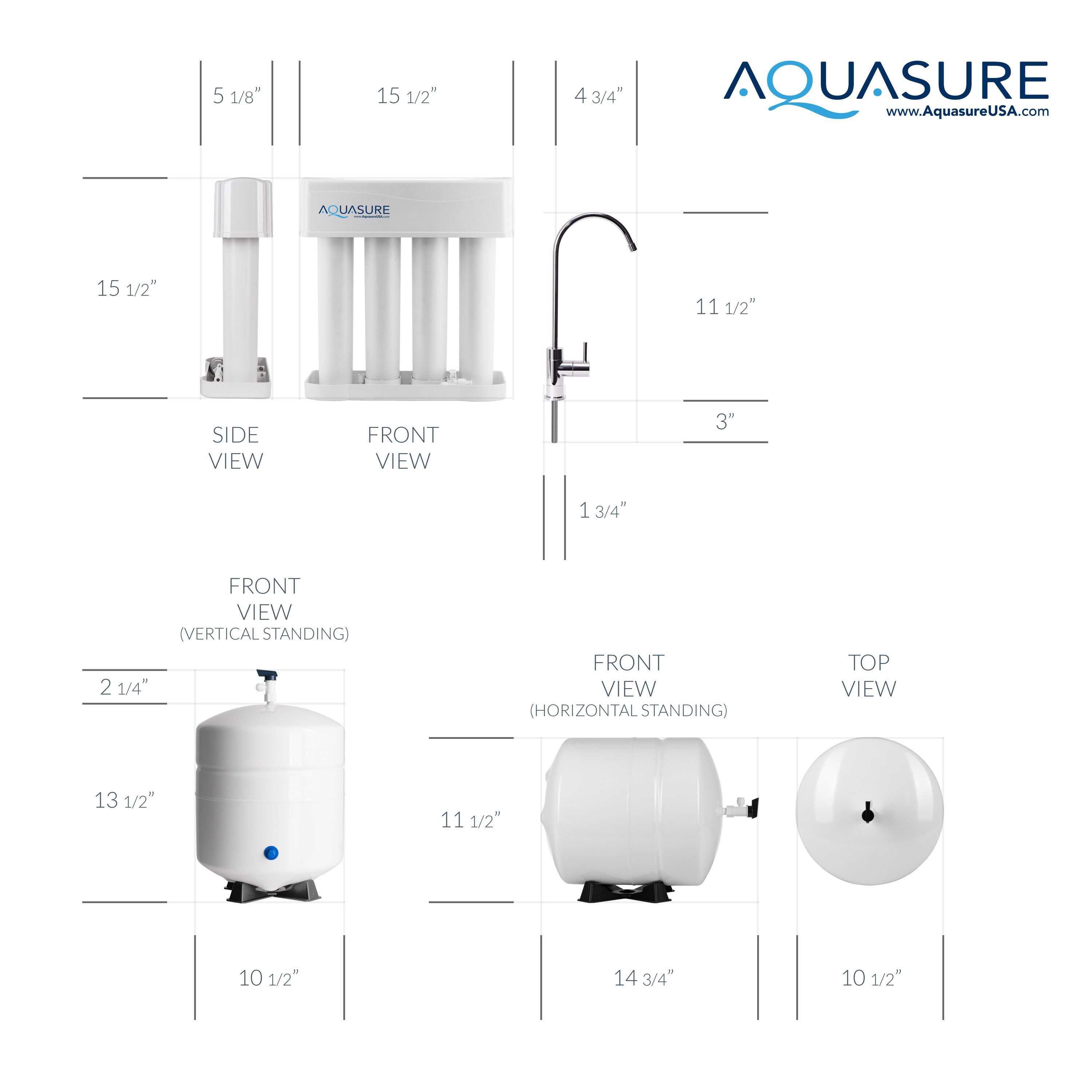 Aquasure Premier Elite Reverse Osmosis Water Filtration System w/ Electric Pump | AS-PR100E