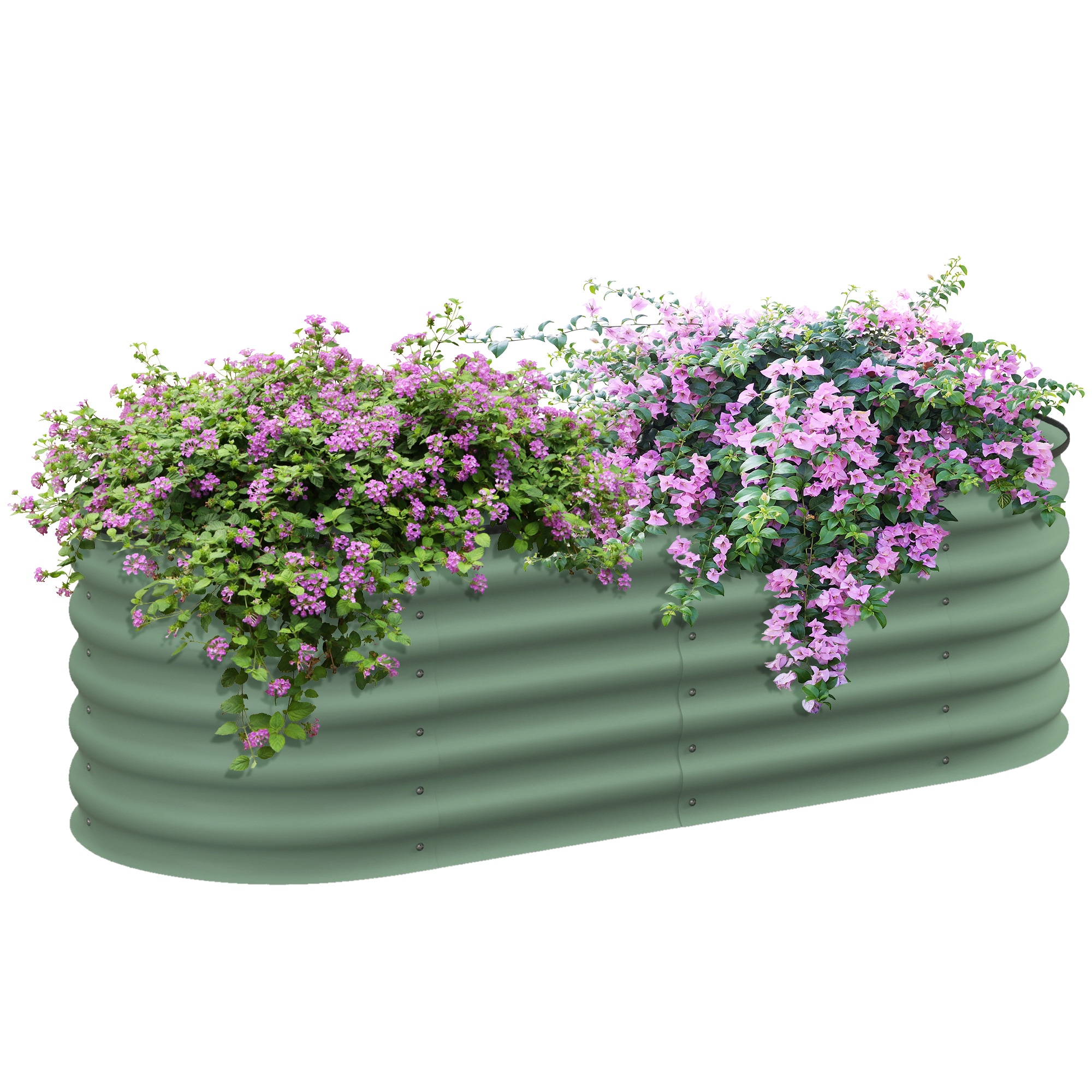 Damerin W281RA 12-cu ft 23.5-in W x 59-in L x 16.5-in H Green Powder-coated steel Raised Garden Bed
