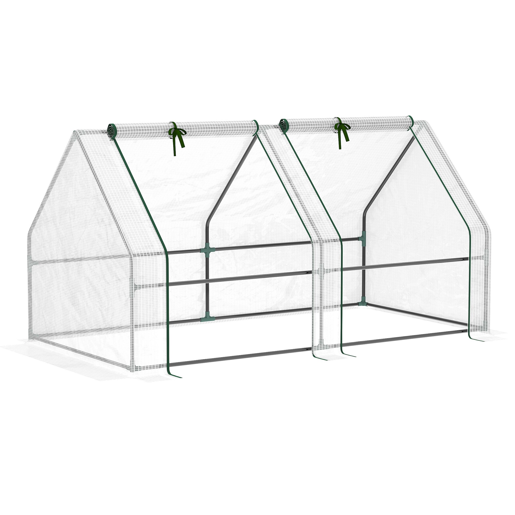 LUXEYARD 6FT x 3FT x 3FT Portable Mini Greenhouse Outdoor Garden with Large Zipper Doors and Water/UV PE Cover White