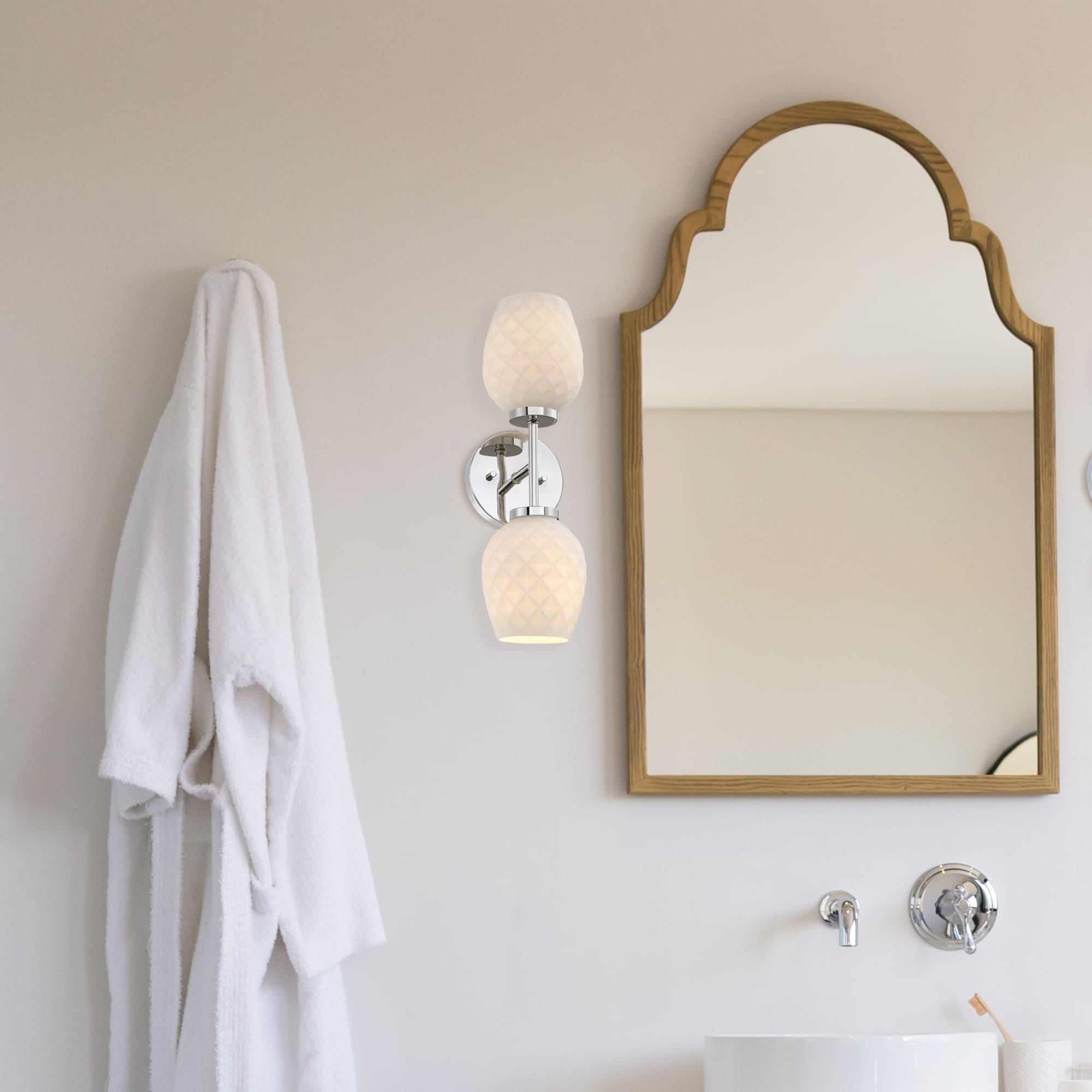 Designers Fountain Dita 5.25-in W 2 -Light Polished Nickel Wall Sconce