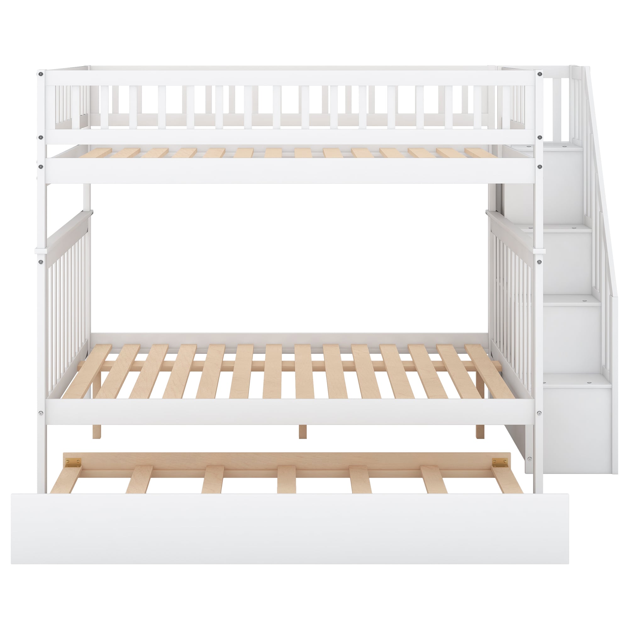 Qualler BEW000402K White Full over full Bunk Bed
