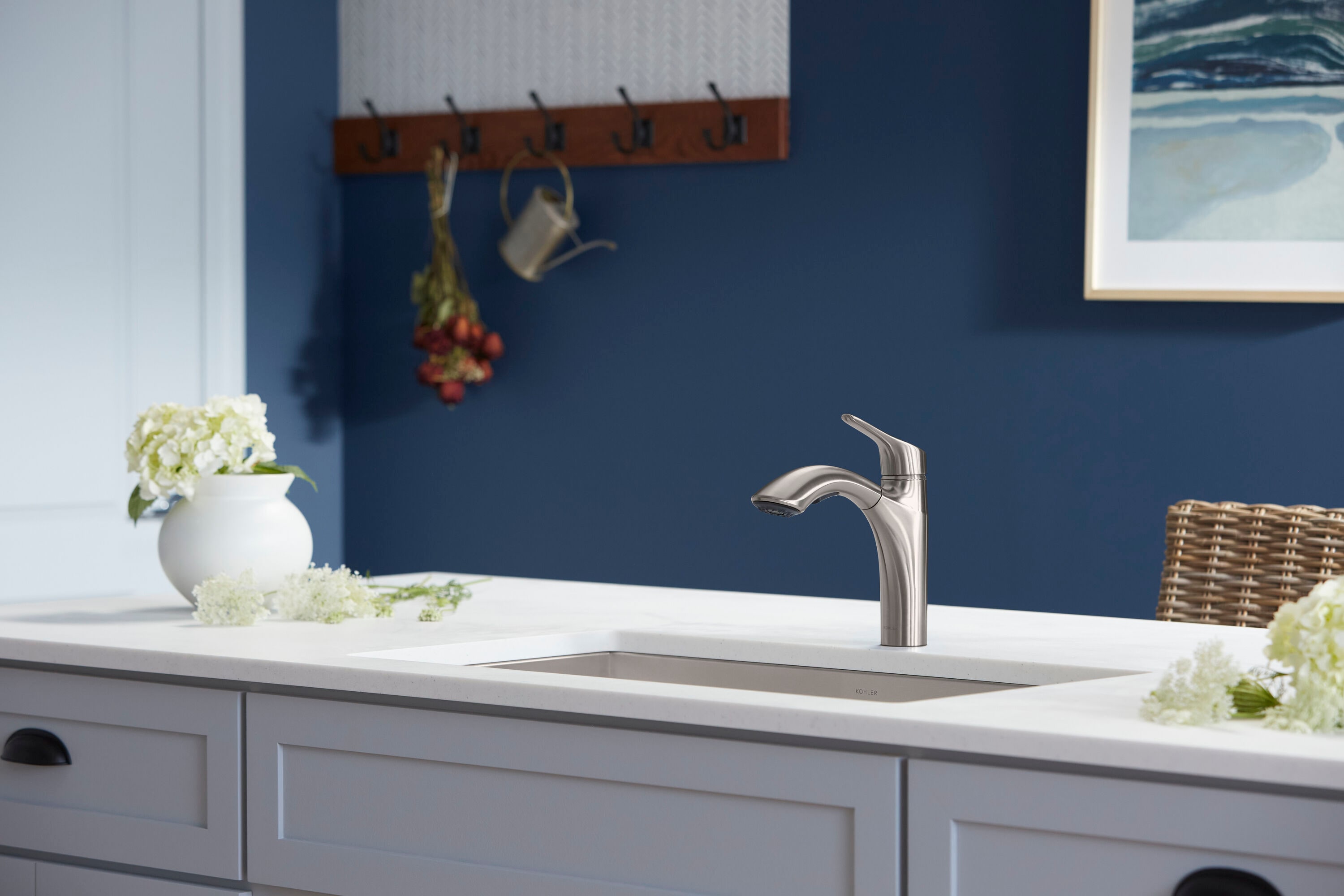 Stainless Steel Single-Handle Pull-Out Kitchen Faucet