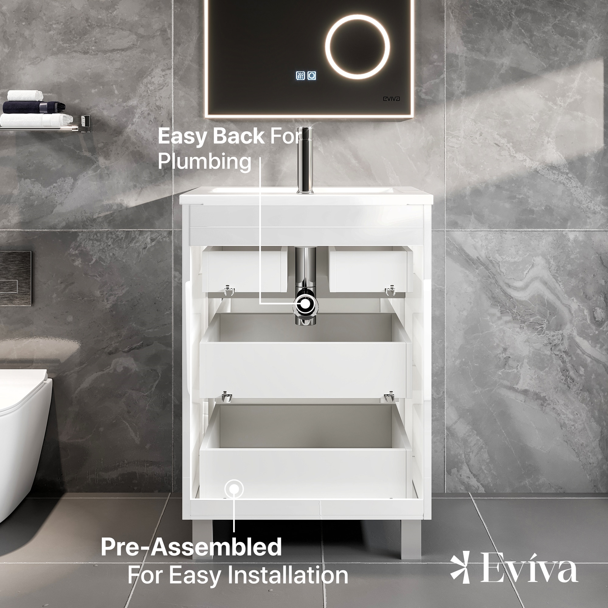 Eviva EVVN23-24WH-FS Bath-Vanity-Combo - View #6