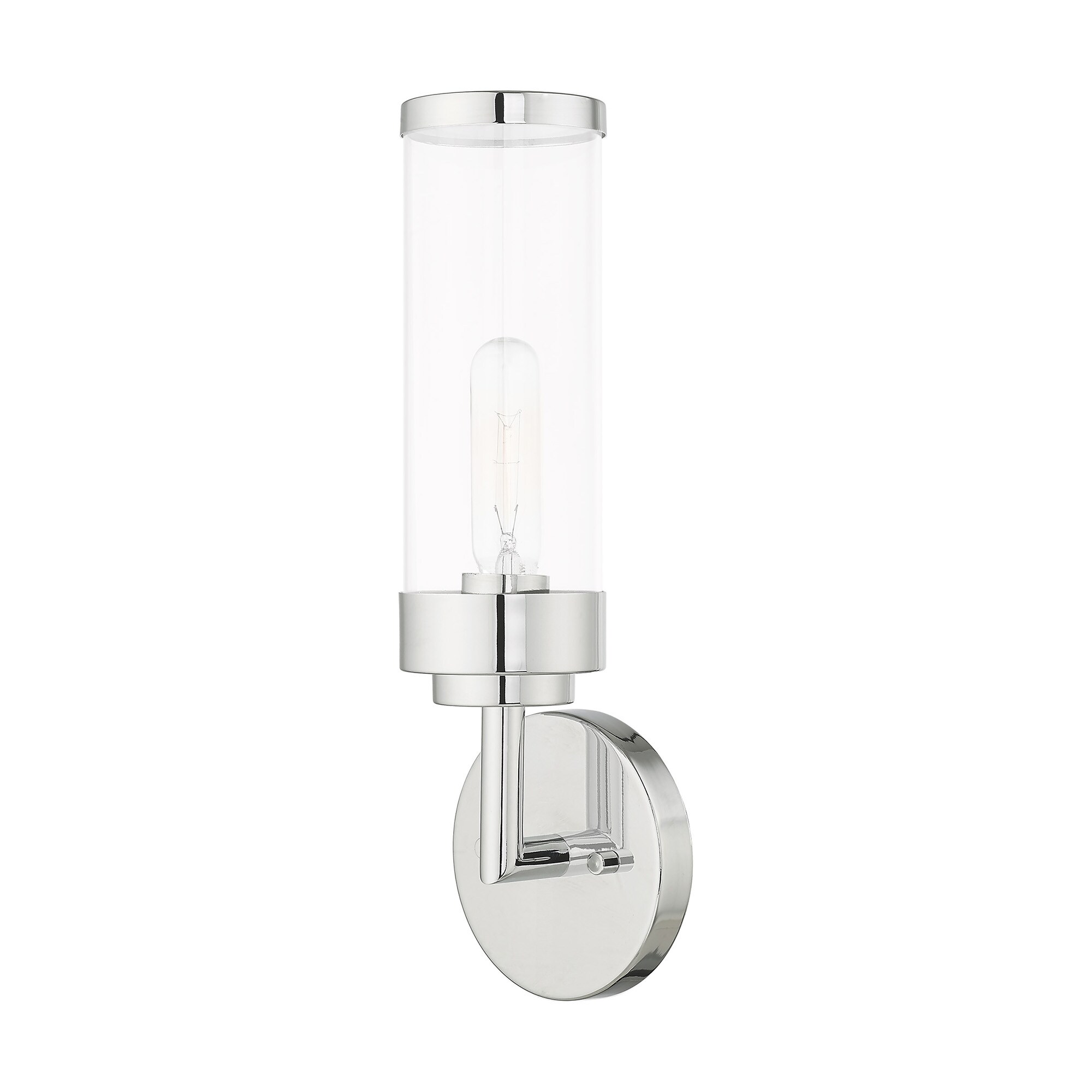 Polished Chrome Clear Glass Single Light Sconce