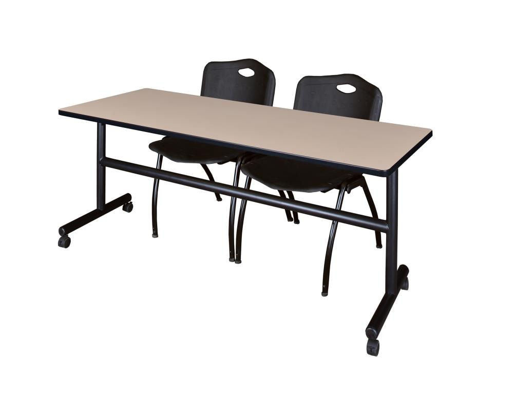 Regency MKFT7230BE47BK Training Off-white 4-Person Training Table (72-in W x 29-in H)