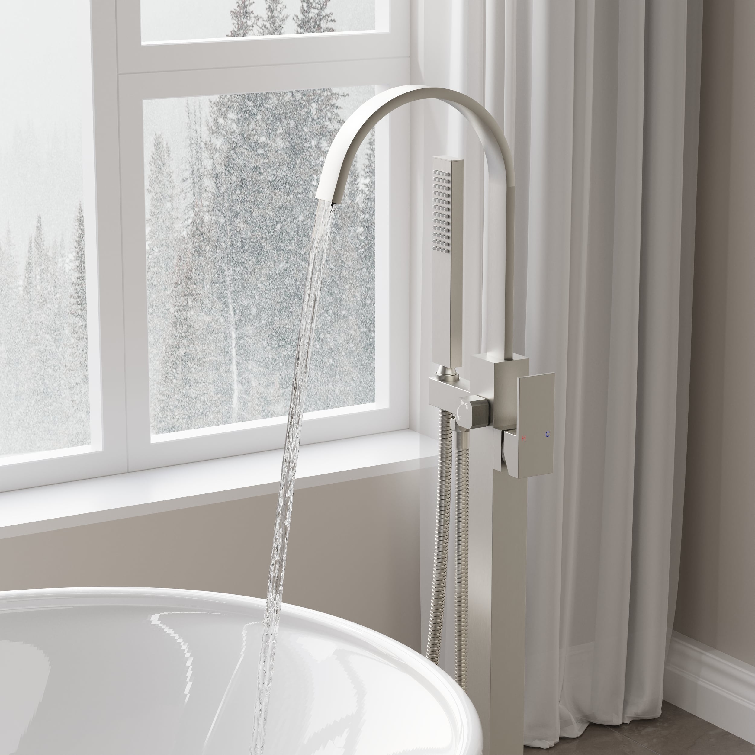 WELLFOR CR-P-F-R01BN Roman-Tub-Faucets - View #3