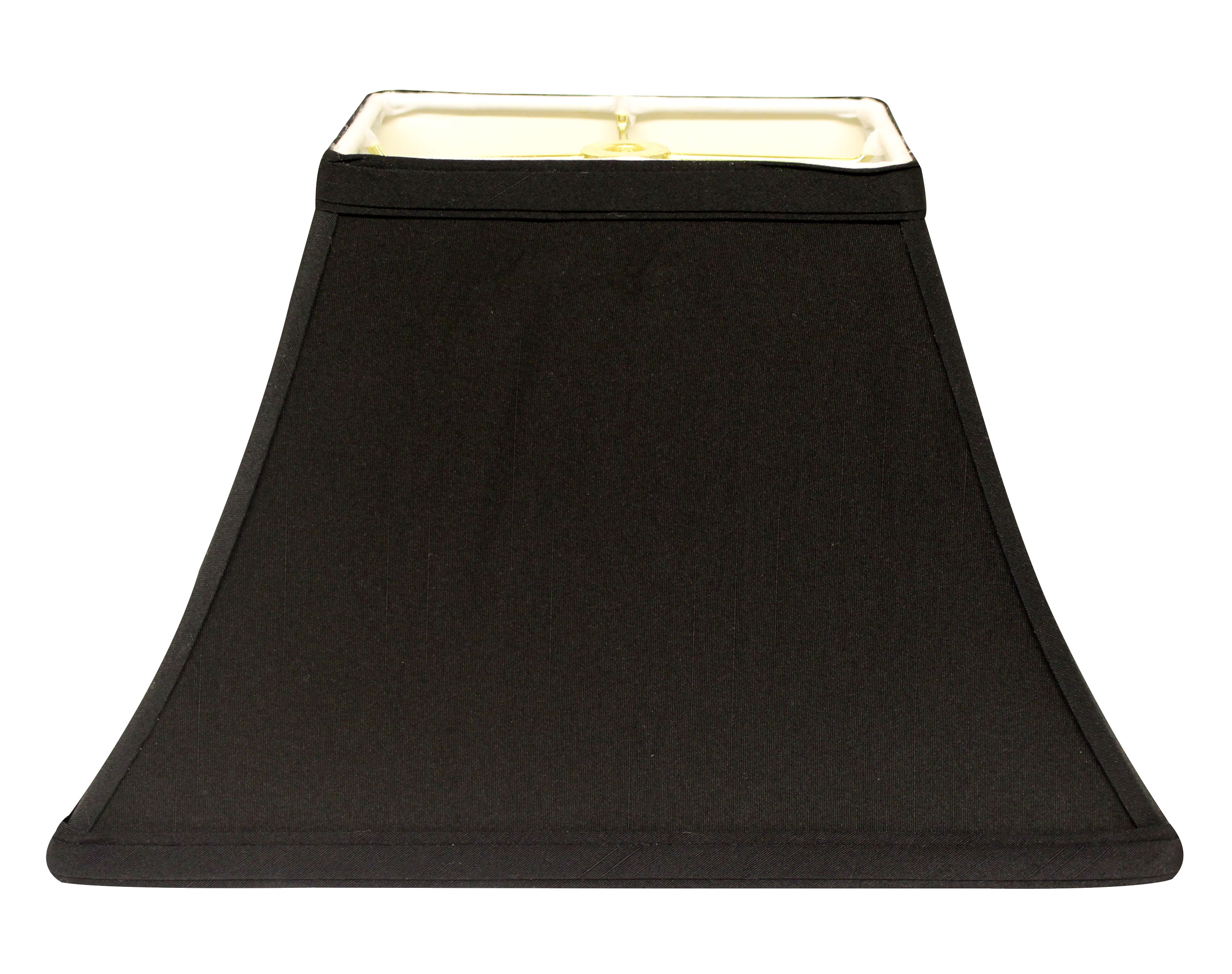 LOVMOR SF-Y-B075101652 Rectangle Bell Hardback Lampshade with Washer Fitter Black Natural Fabric Lampshade with White Lining for Table Lamps 5 in Top x 12 in Bottom x 9 in Height