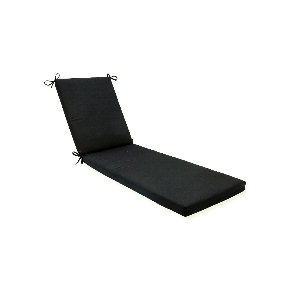 Pillow Perfect Fortress Canvas Black 80 in x 23 in Black Patio Chaise Lounge Chair Cushion 614441 at Lowes