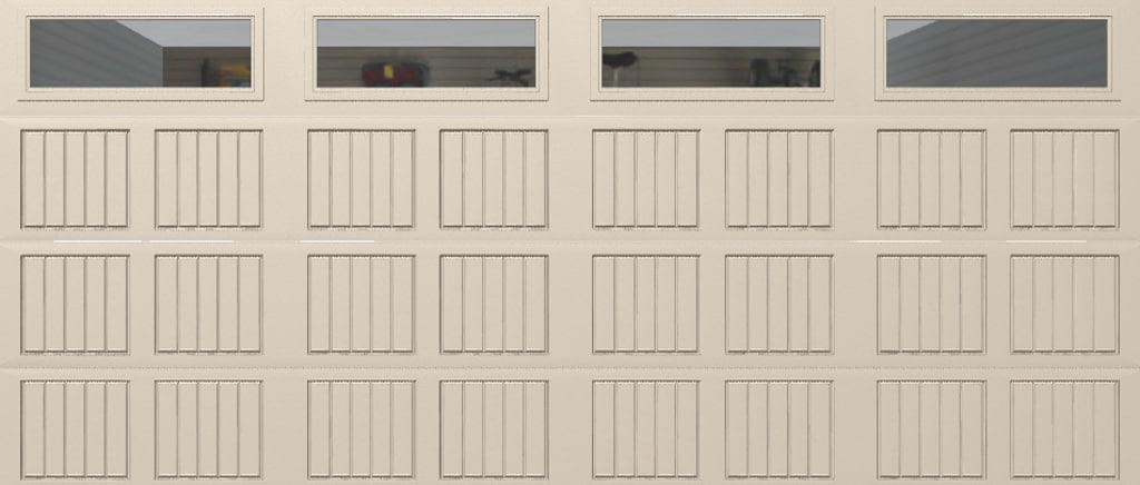 Wayne Dalton 8500SNMAALCLRIII167 Classic Steel Model 8500 16-ft x 7-ft Insulated Double Garage Door with Windows