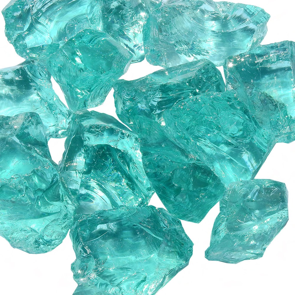 AZ Patio Heaters LR30-GLASS-AQ 18-Inches Aqua Glass Fire Pit Accessory pack
