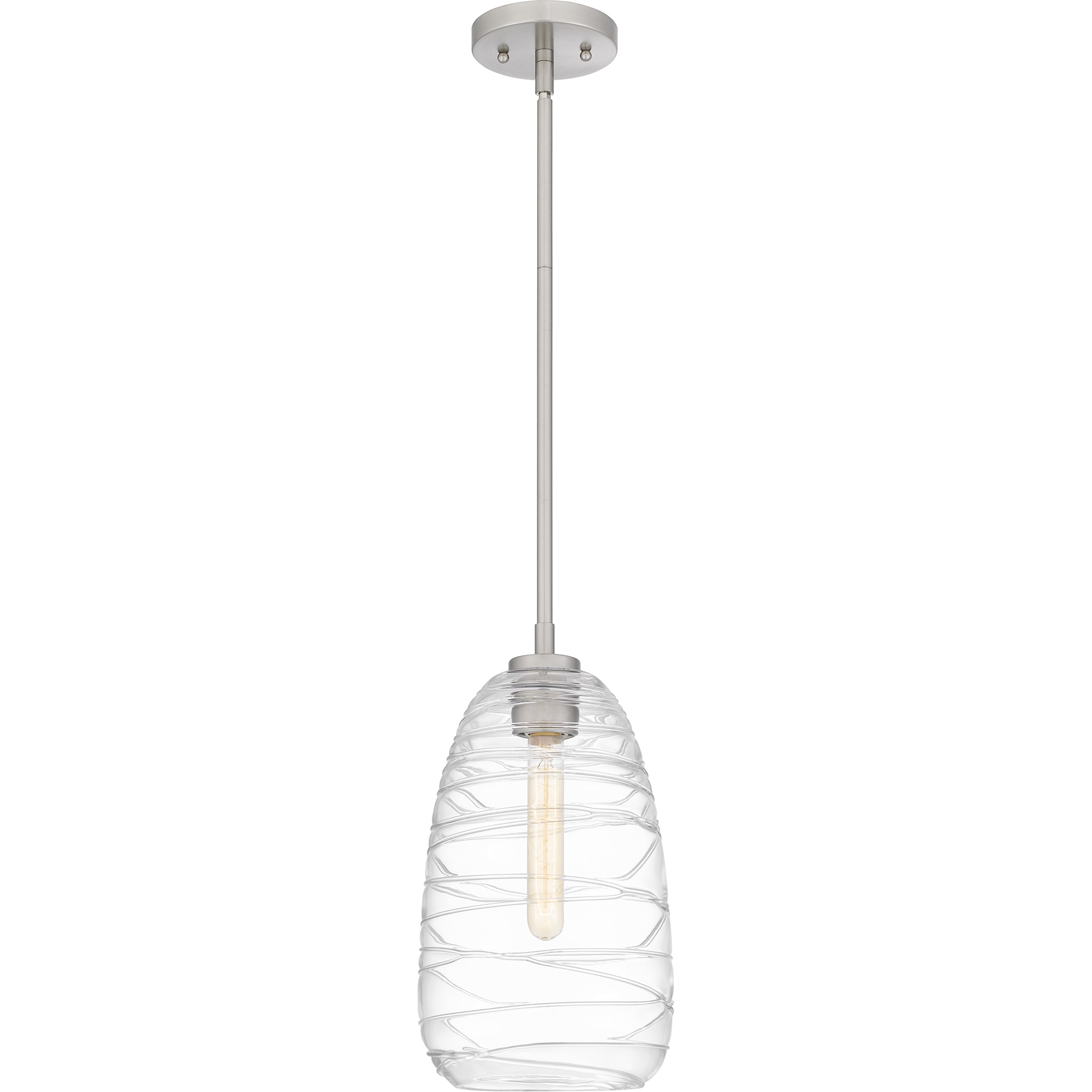 Kichler Asher 3-Light Antique Pewter Modern/Contemporary Clear Glass Cylinder Medium Hanging Pendant Light