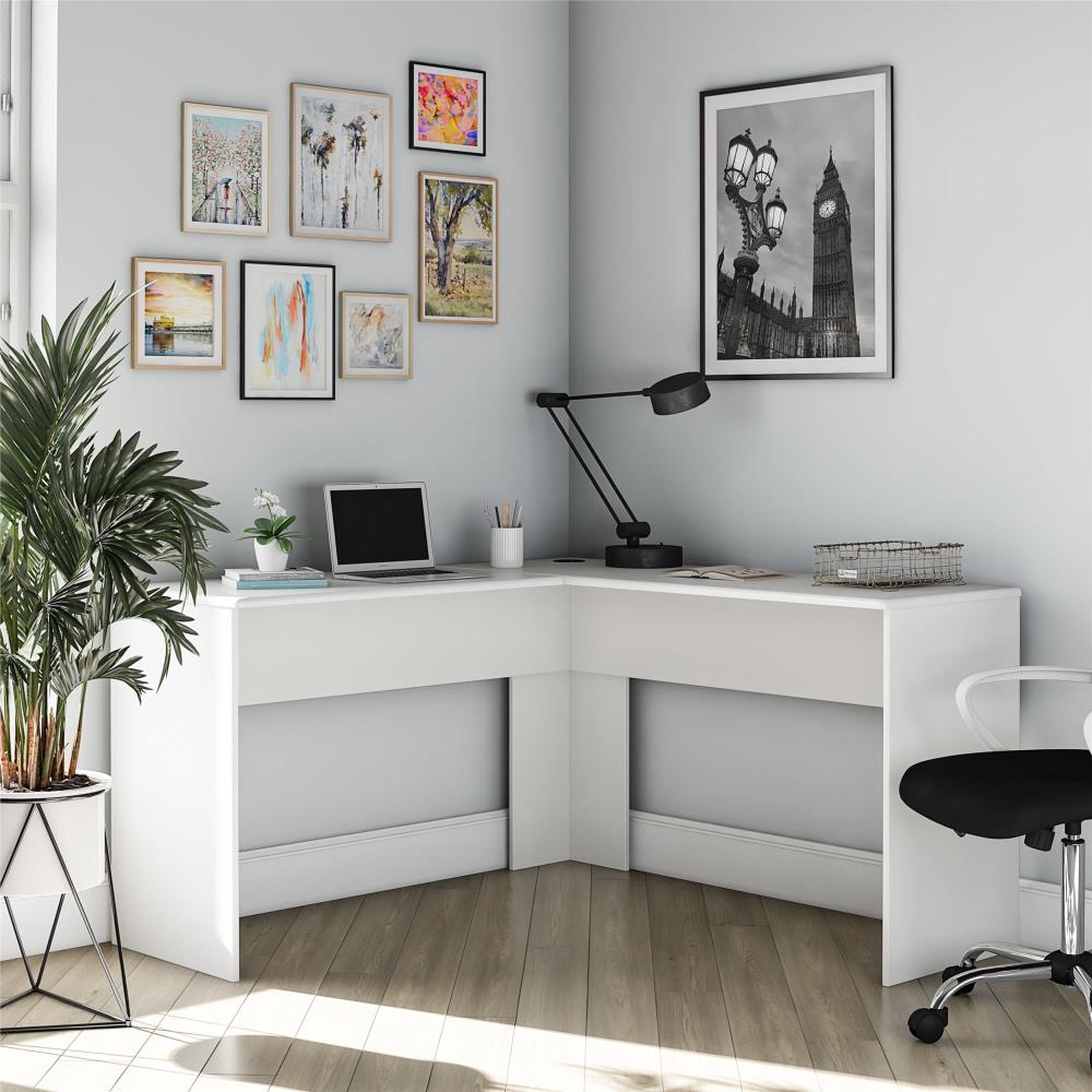 Ameriwood Home The Works 52-in White Modern/Contemporary L-shaped Desk ...